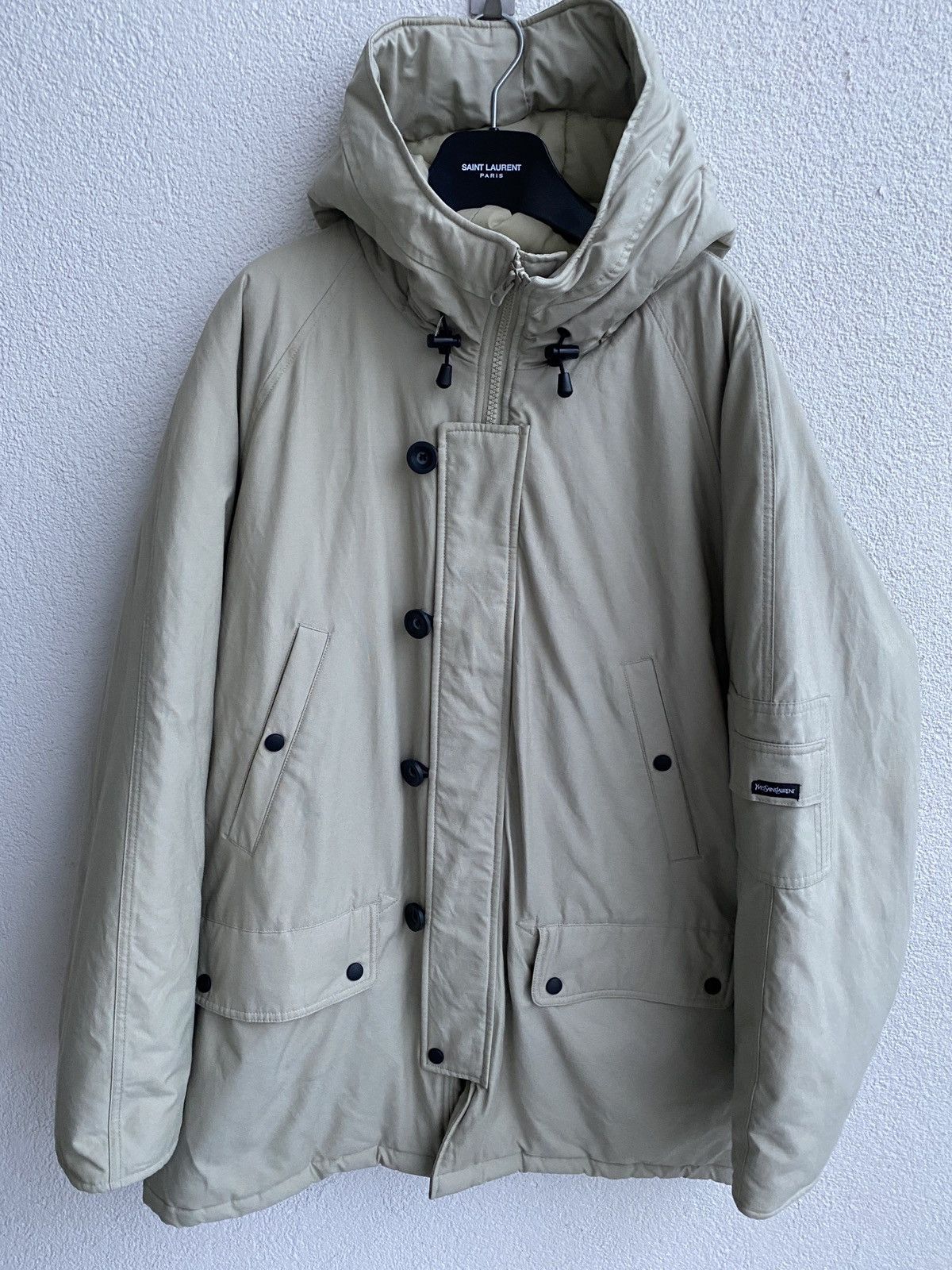 Yves Saint Laurent Winter YSL Jacket Parka Beige Warm Size US XL / EU 56 / 4 - 1 Thumbnail
