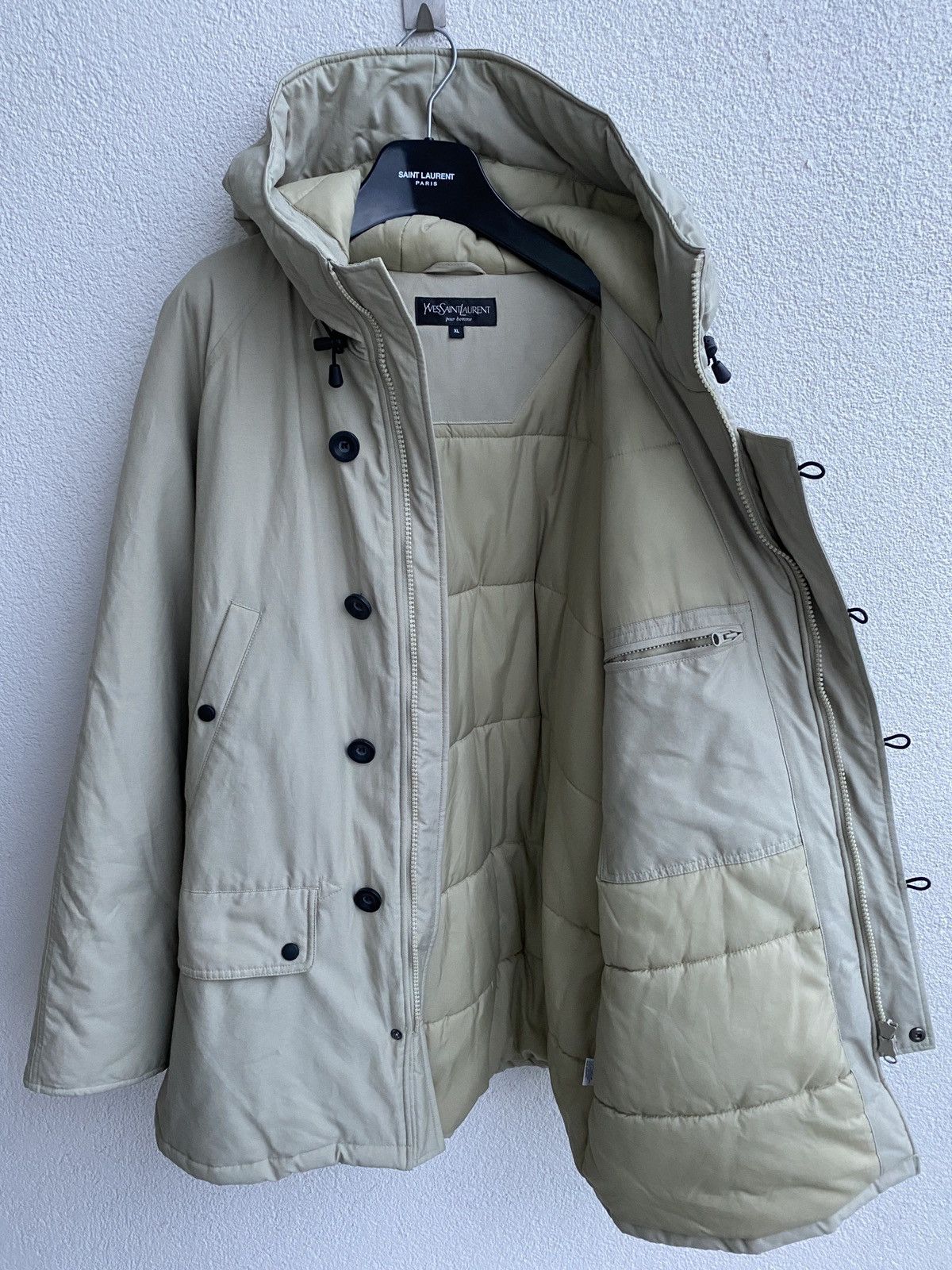 Yves Saint Laurent Winter YSL Jacket Parka Beige Warm Size US XL / EU 56 / 4 - 2 Thumbnail