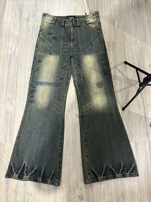 Archival Clothing No Faith Studios Basic Flared Used Denim | Grailed