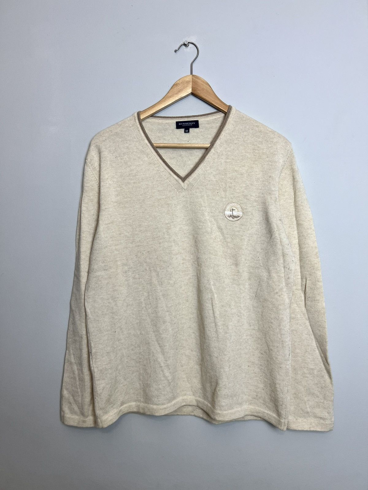 Burberry Vintage Burberry Sweater Knit V-Neck Basic Casual Rare Size US M / EU 48-50 / 2 - 1 Thumbnail