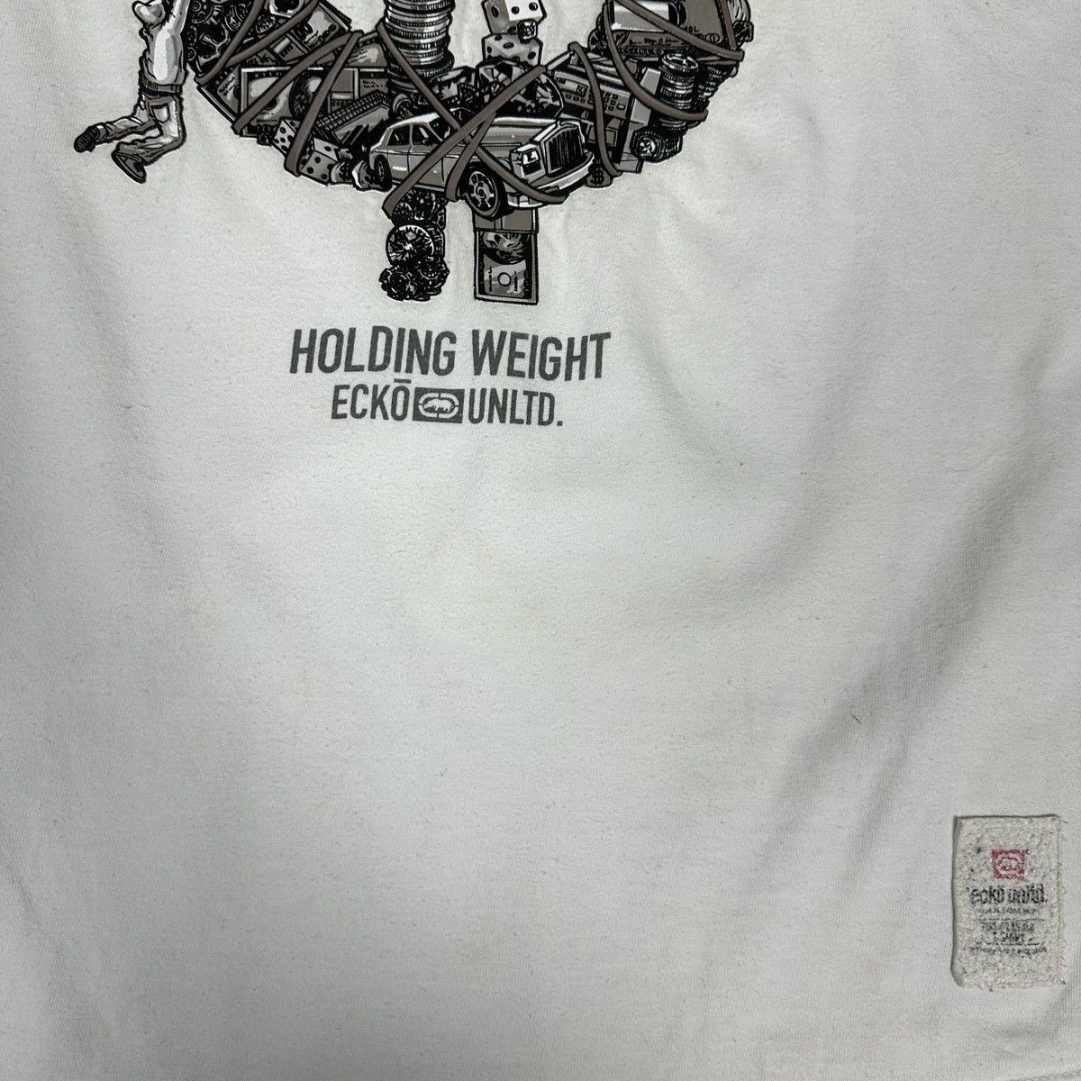 Ecko Unltd. Vintage Y2K Ecko Unltd Holding Weight OG Grail tee bucks $ Size US M / EU 48-50 / 2 - 7 Thumbnail