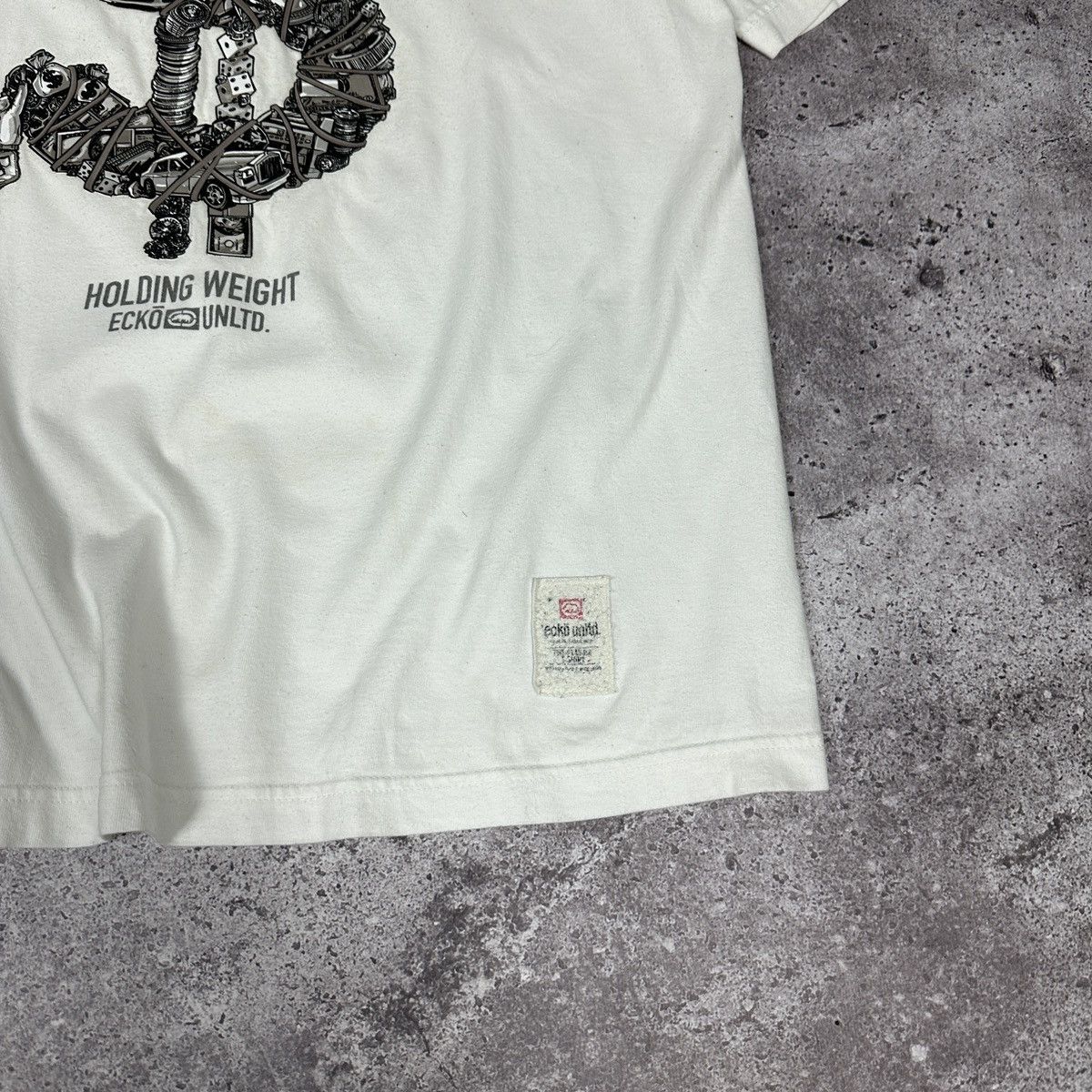 Ecko Unltd. Vintage Y2K Ecko Unltd Holding Weight OG Grail tee bucks $ Size US M / EU 48-50 / 2 - 4 Thumbnail