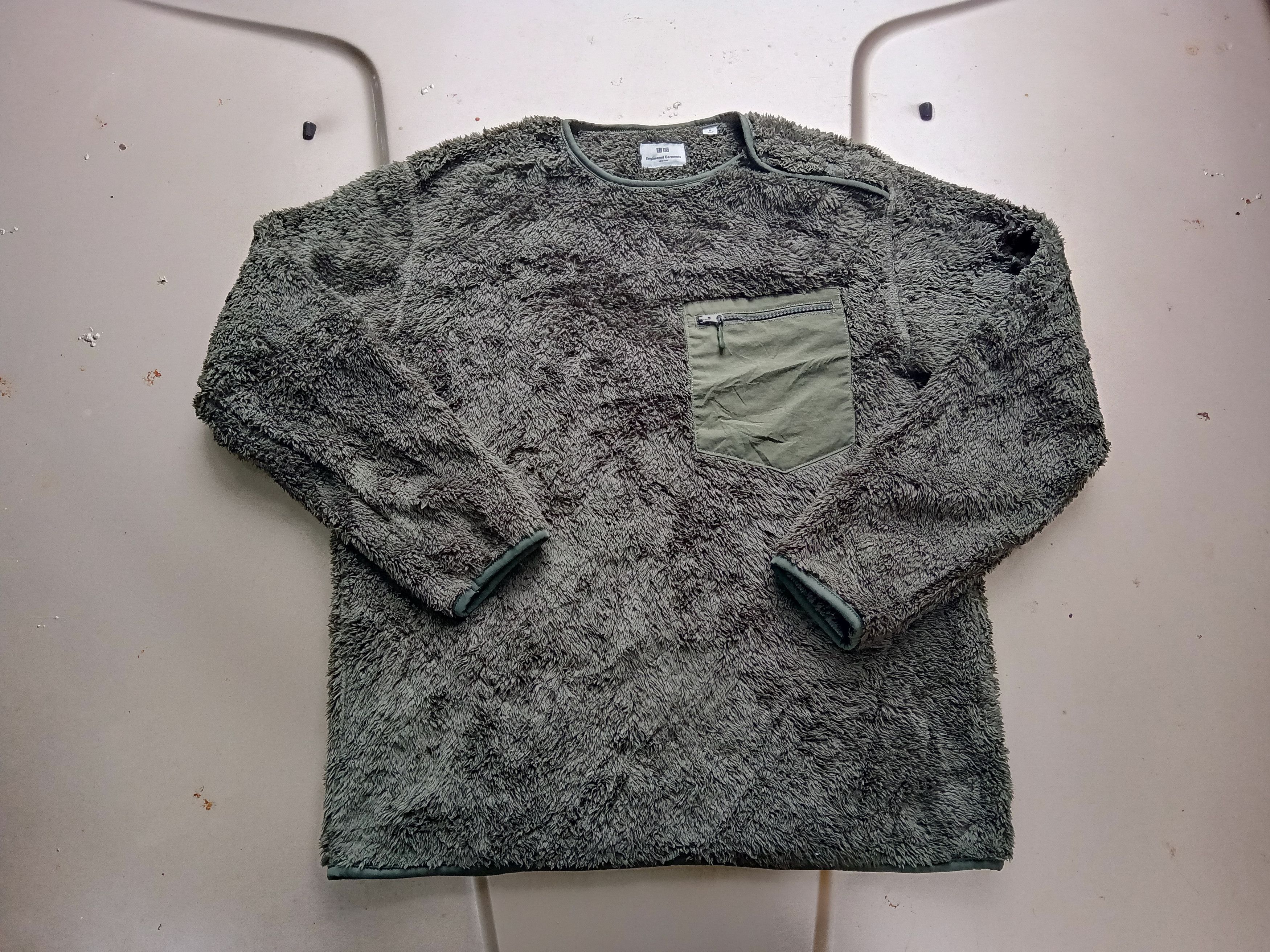 Engineered Garments × Uniqlo Green Army Bulky Fleece Crewneck Size US M / EU 48-50 / 2 - 8 Thumbnail