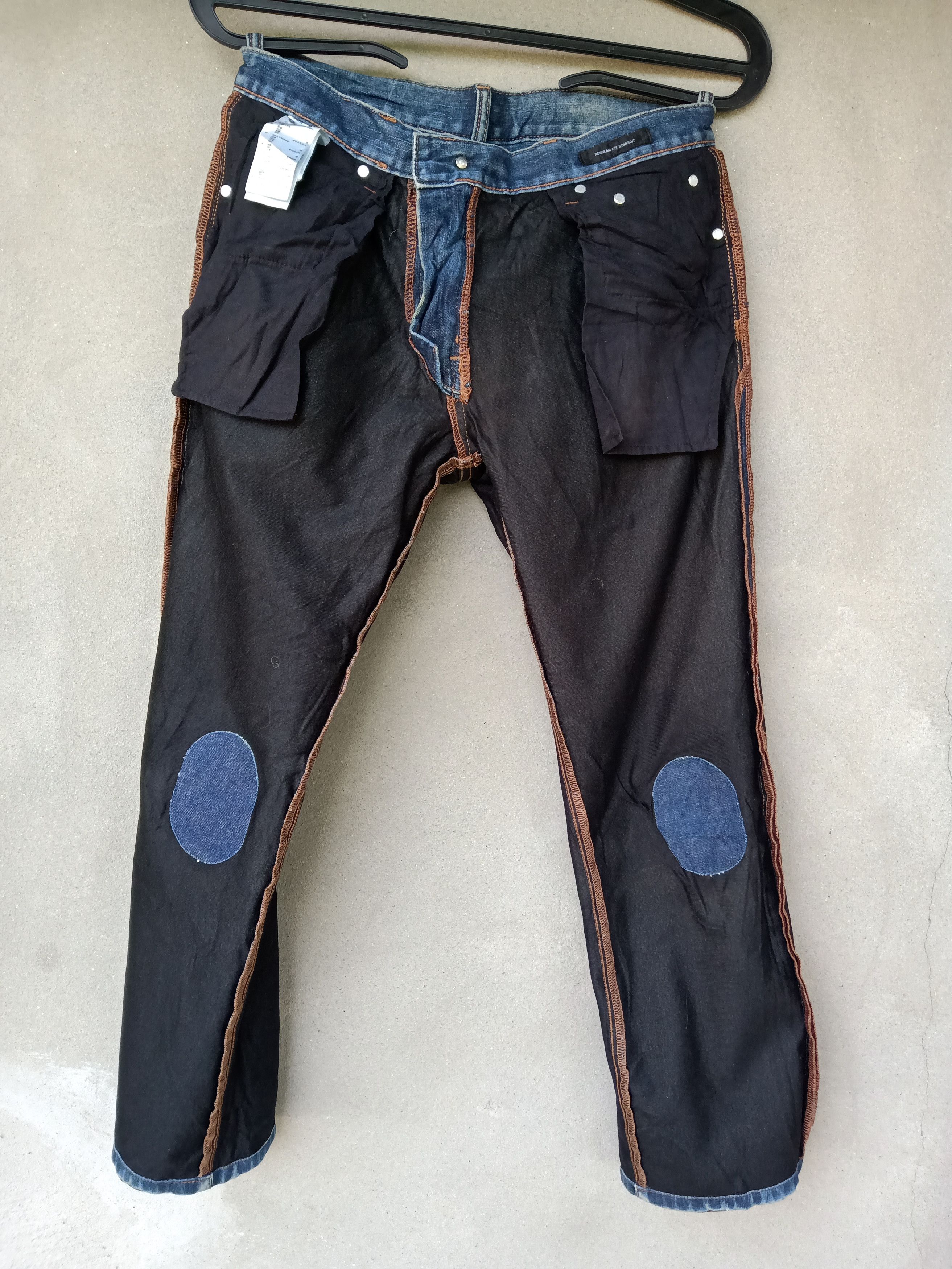 Japanese Brand × Uniqlo Uniqlo jeans patchwork distressed style Size US 30 / EU 46 - 4 Thumbnail