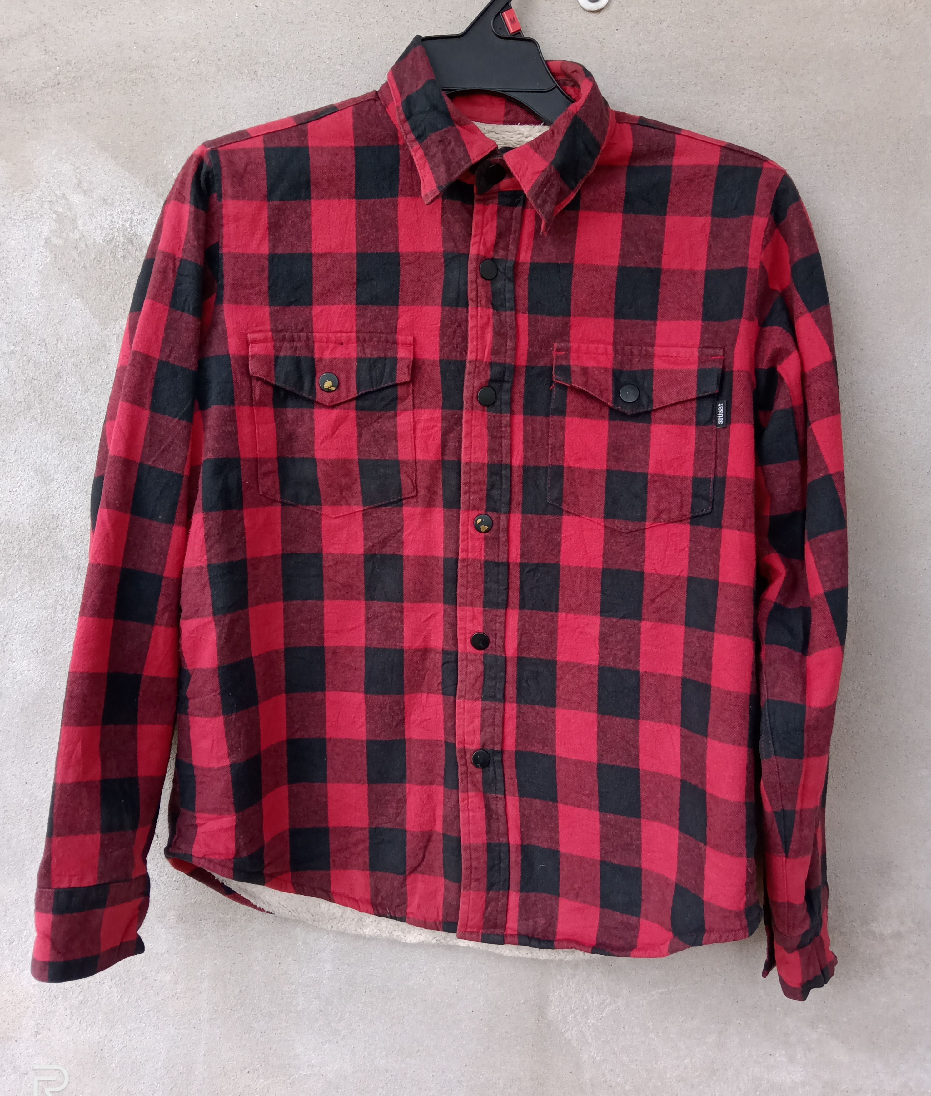 Flannel × Stussy Sweatshirt Stussy Flannel/Checkered Button Up Bulky Fleece Size US S / EU 44-46 / 1 - 2 Thumbnail