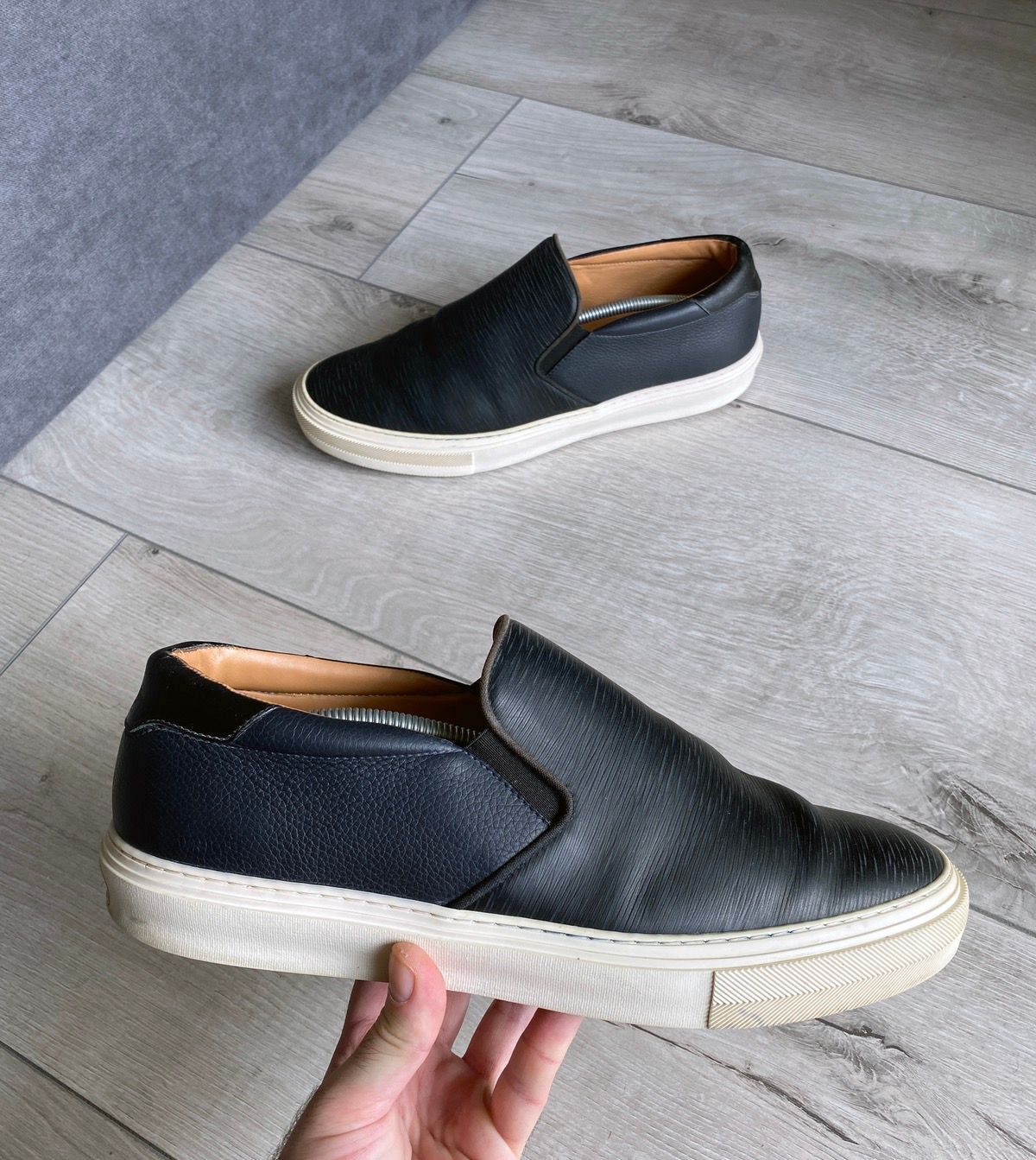 Louis Vuitton Louis Vuitton Black Epi Leather Slip On Shoes Sneakers