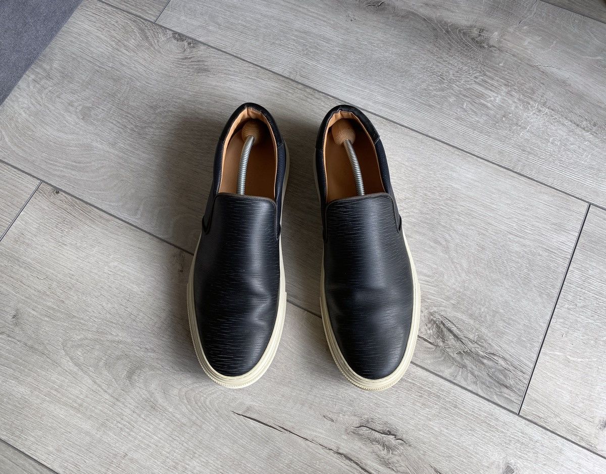 Louis Vuitton Louis Vuitton Black Epi Leather Slip On Shoes Sneakers Size US 12 / EU 45 - 3 Thumbnail