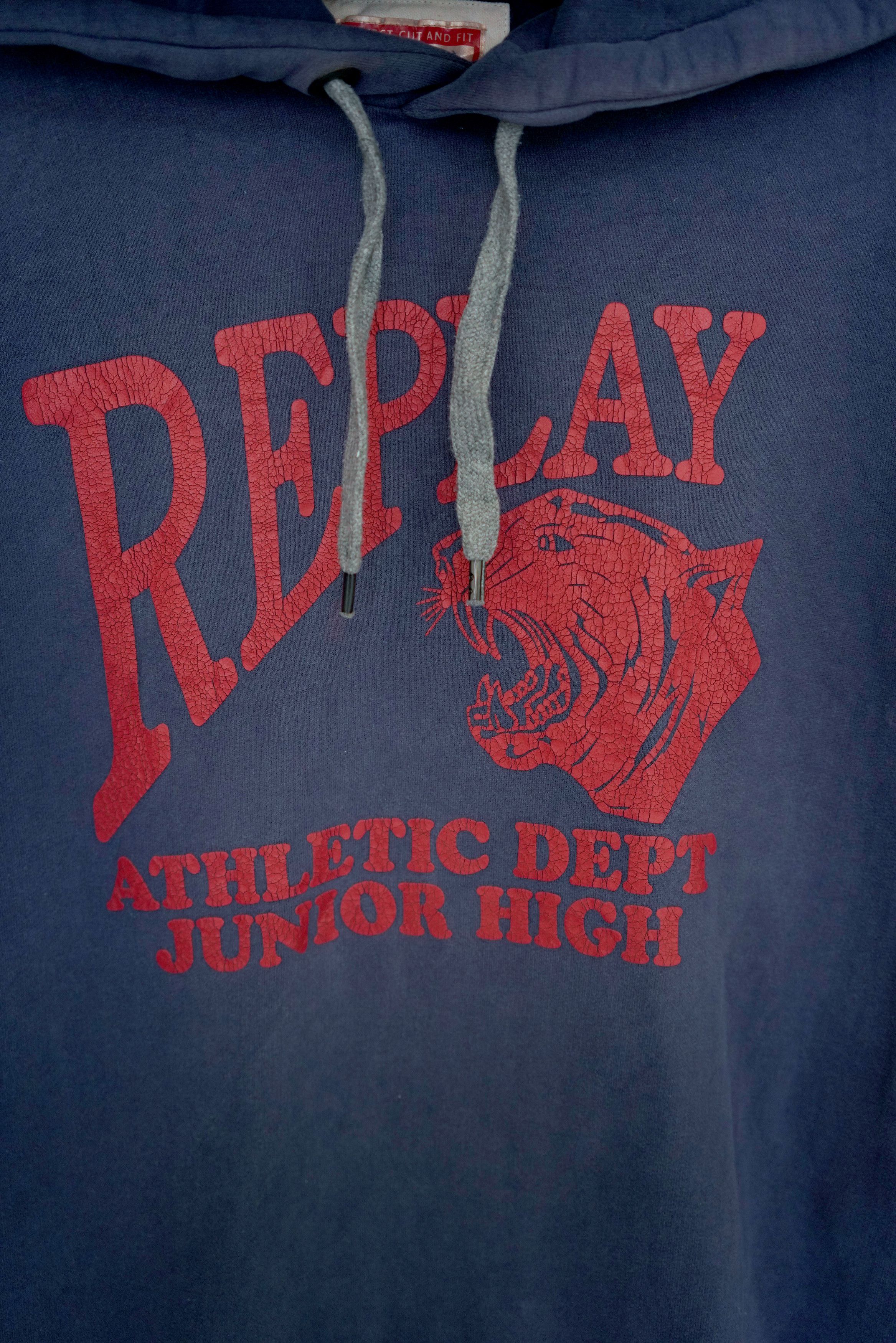 Replay × Vintage Vintage Replay Spellout Hoodie Evenly Faded Size US XL / EU 56 / 4 - 2 Thumbnail