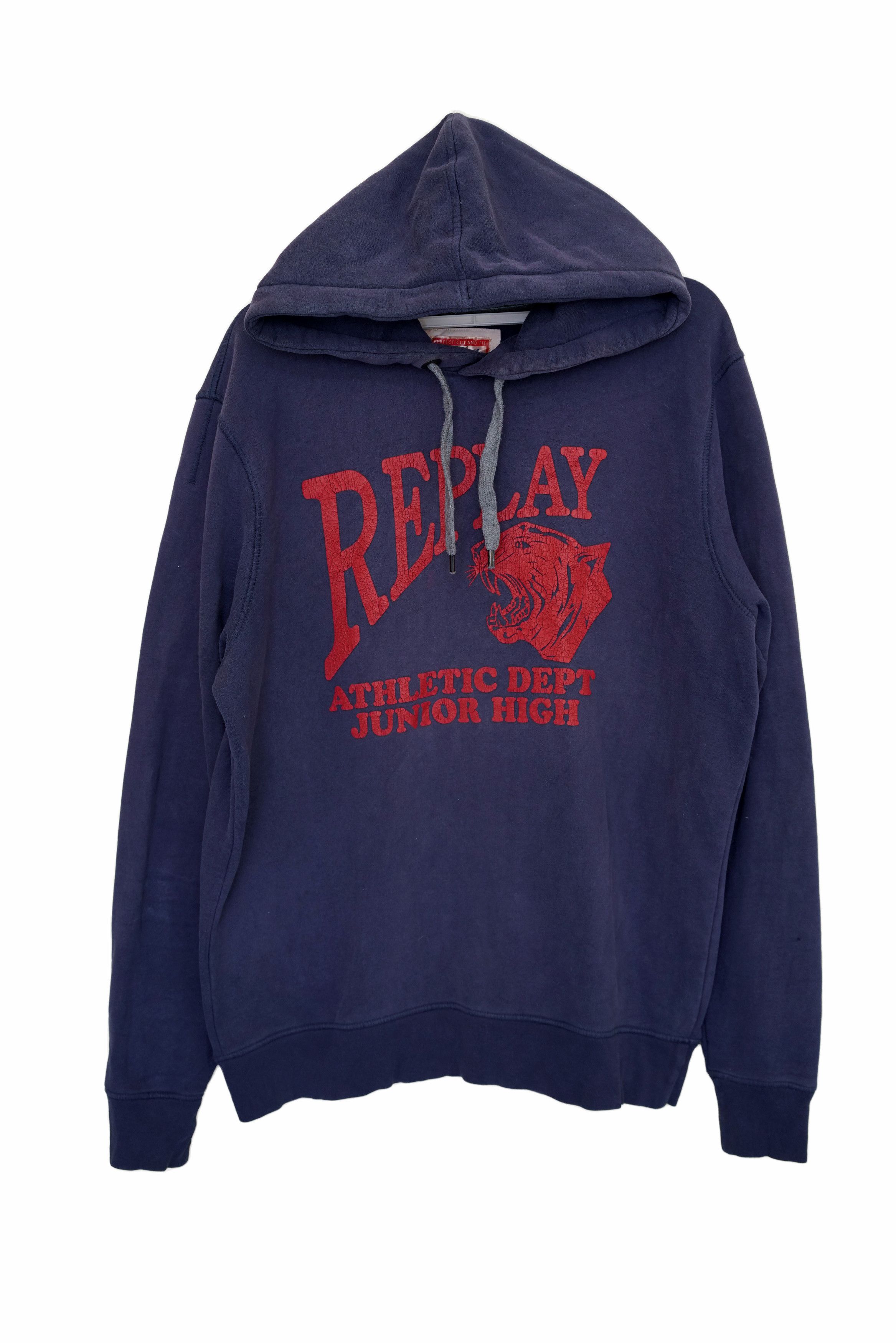 Vintage Replay Spellout Hoodie Evenly Faded