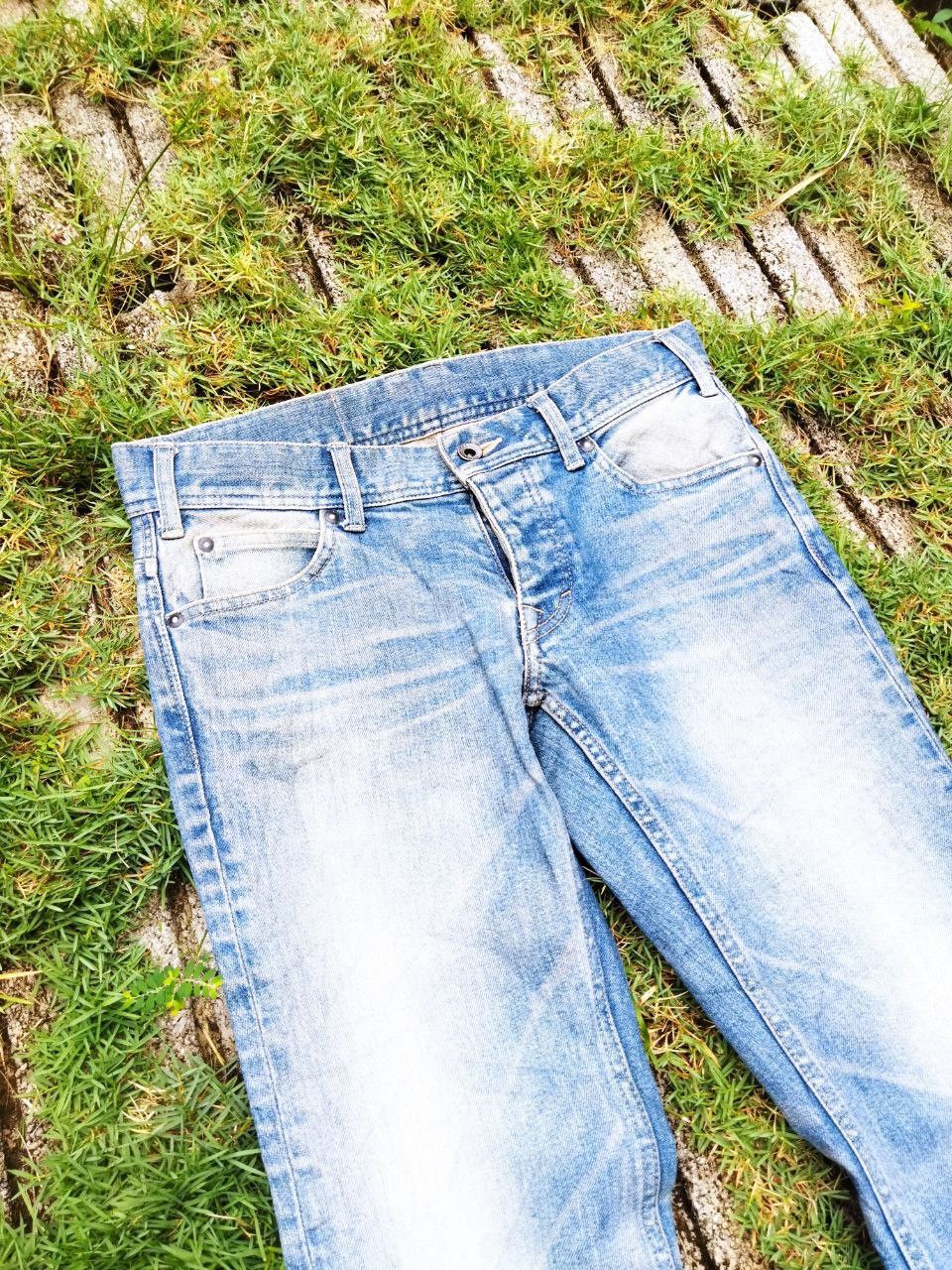 5351 POUR LES HOMMES Vintage 5351 Pour Les Hommes Japan Distressed Jeans Size US 32 / EU 48 - 3 Thumbnail