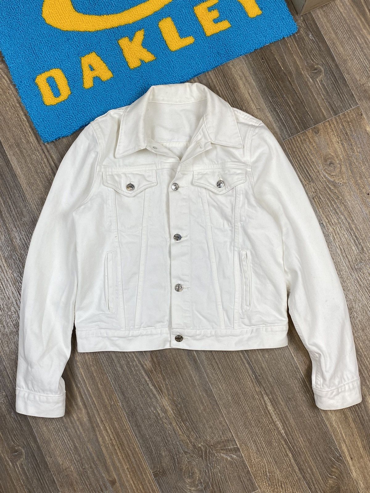 Helmut Lang Helmut Lang square shoulder jacket crisp white denim jacket Size M / US 6-8 / IT 42-44 - 1 Thumbnail