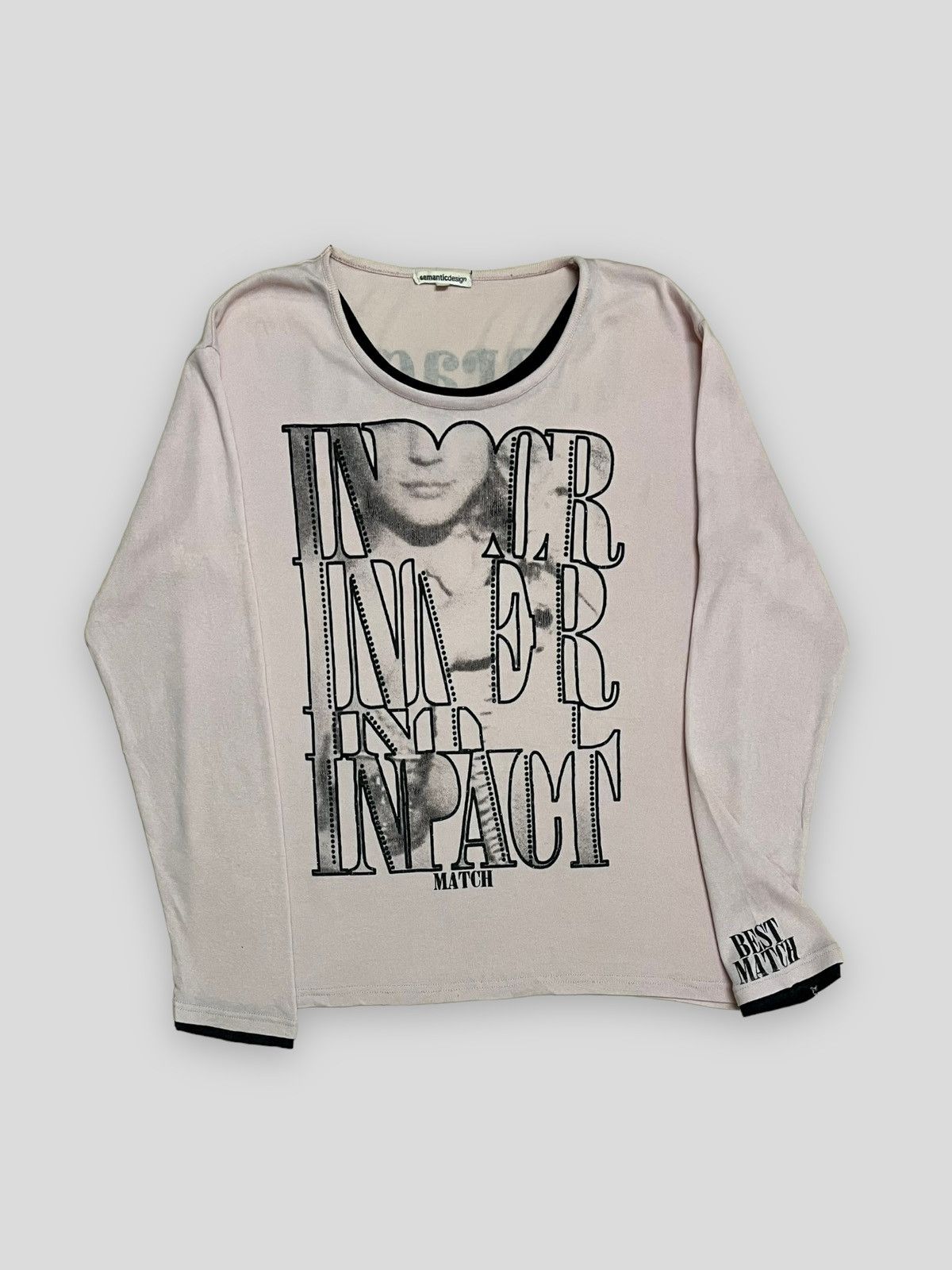 image of Send OfferVintage Jpn Semantic Character Match Longsleeve in Pink, Men's (Size Medium)