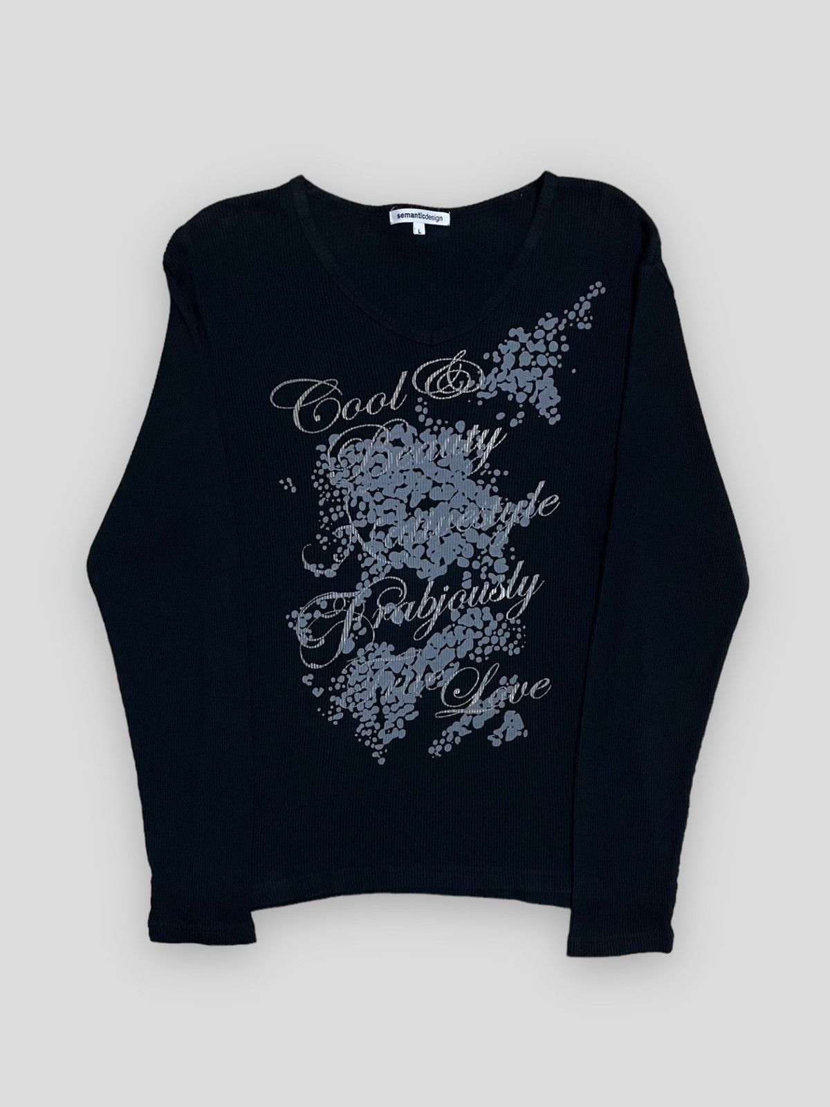 image of Send Offer Vintage Japan Semantic There Love Longsleeve in Black, Men's (Size Small)