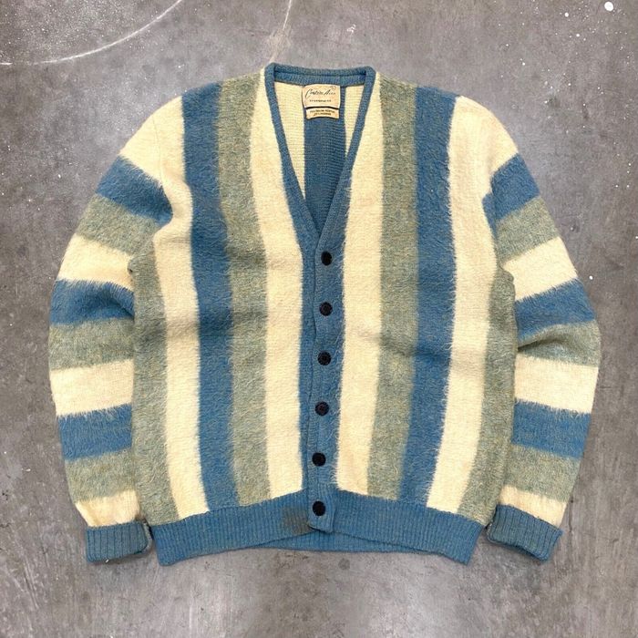 Vintage VTG 50s 60s Gradient Striped Mohair Cardigan | Grailed