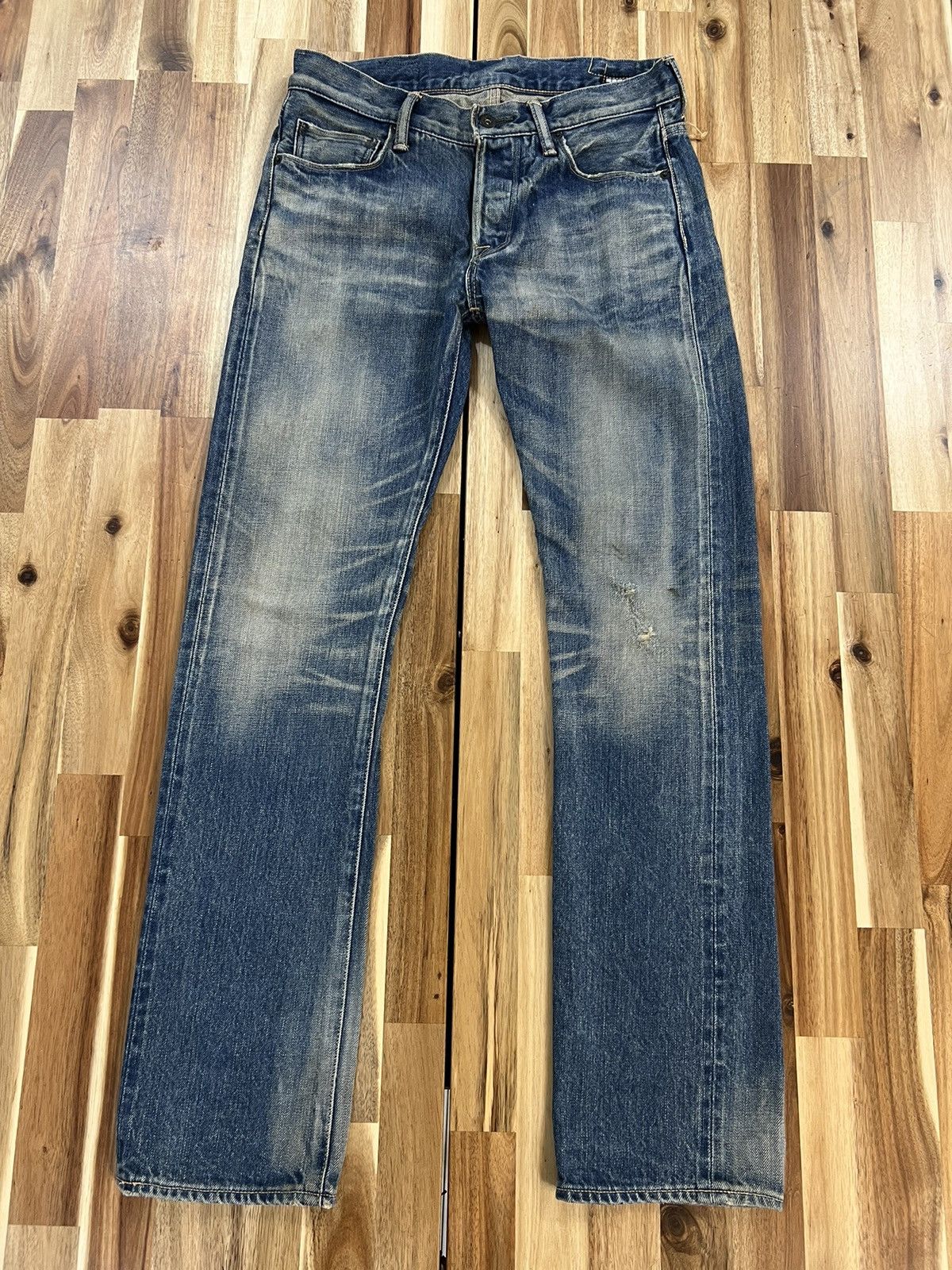image of Issey Miyake x Kuro Boro Japanese Selvedge Denim Jeans in Blue, Men's (Size 31)