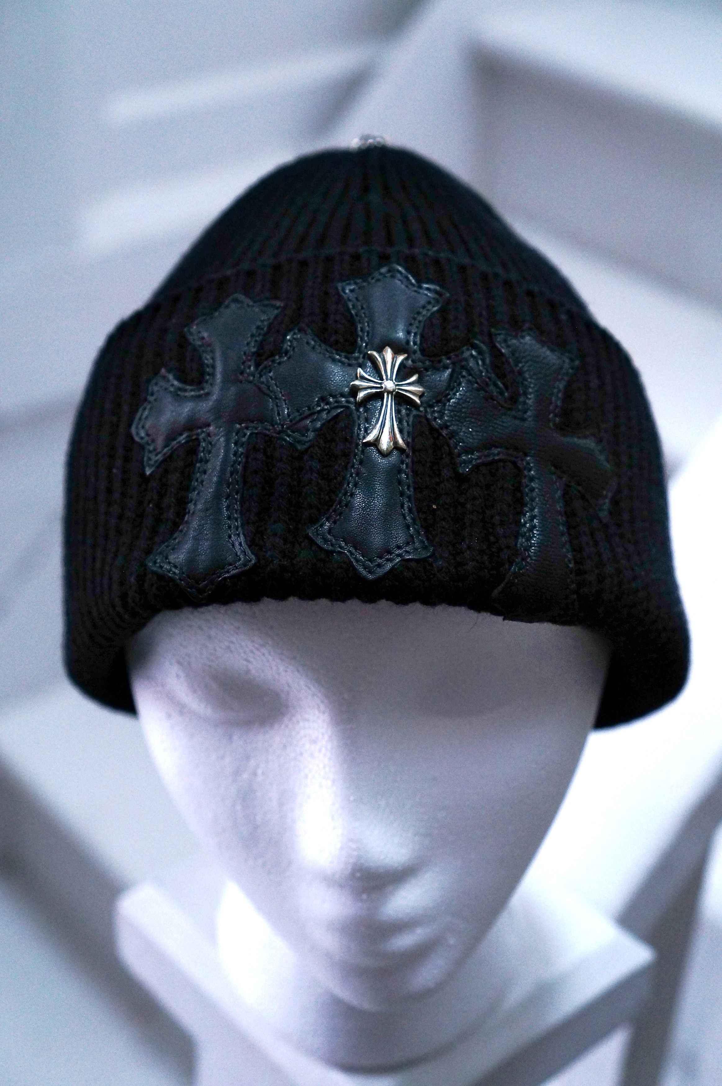 Chrome Hearts Chrome Hearts Triple Cross Leather Beanie Grailed
