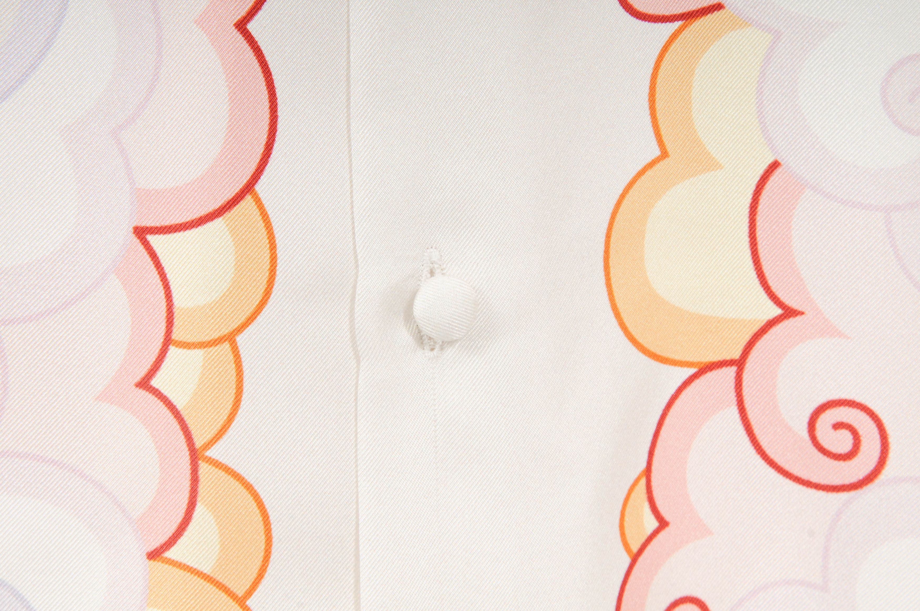 Lanvin Pink Purple Orange Cloud Ocean Boat White Silk Print Shirt Size US M / EU 48-50 / 2 - 7 Thumbnail