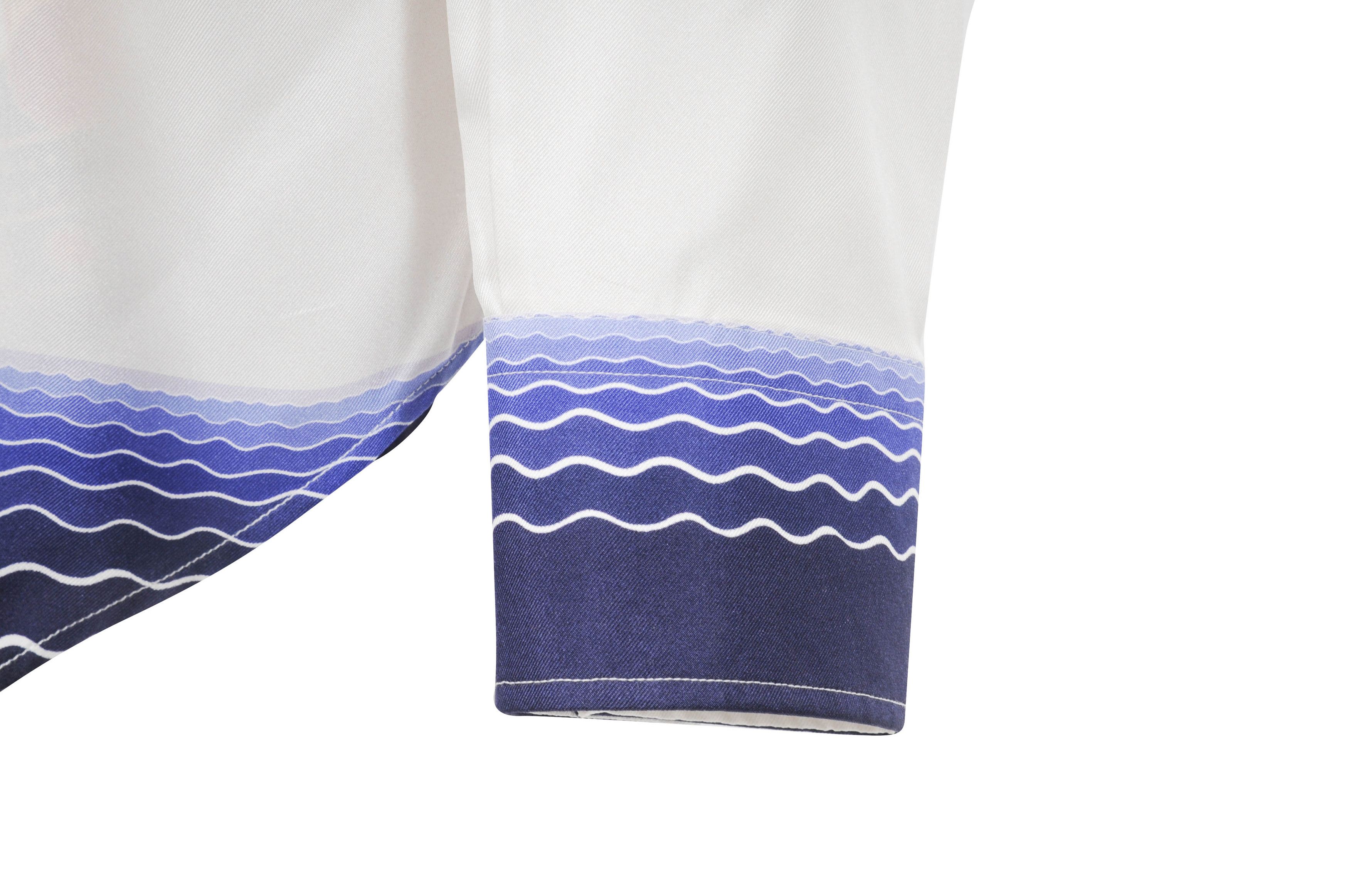 Lanvin Pink Purple Orange Cloud Ocean Boat White Silk Print Shirt Size US M / EU 48-50 / 2 - 10 Thumbnail