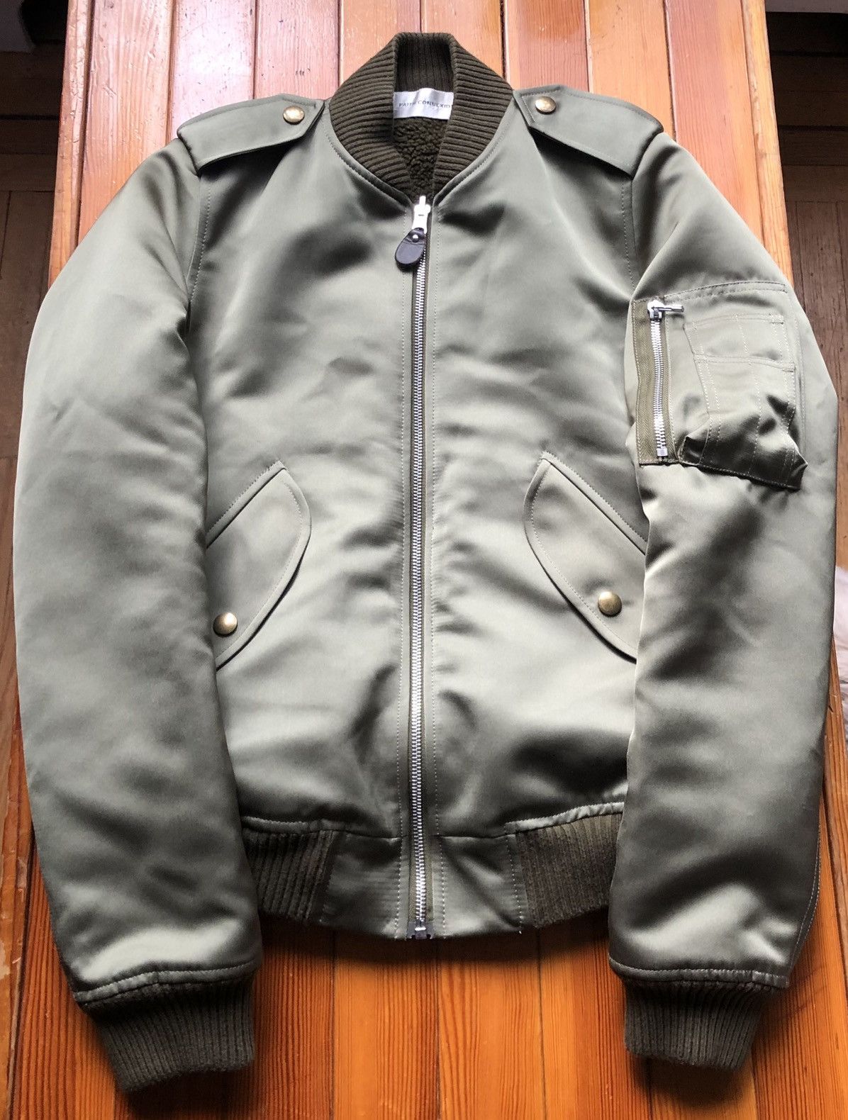 Image of Faith Connexion Nylon Bomber in Army Khaki, Men's (Size XS)