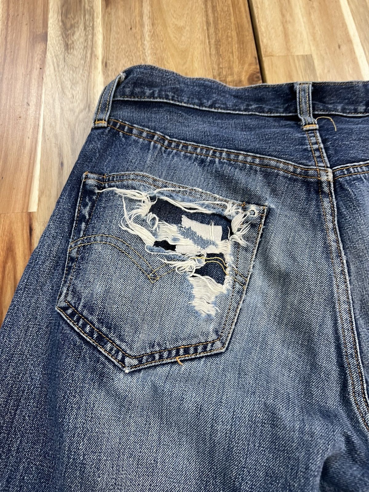 Levi's Vintage Levis 501XX Big E Selvedge Distressed Denim Jeans Size US 31 - 10 Thumbnail