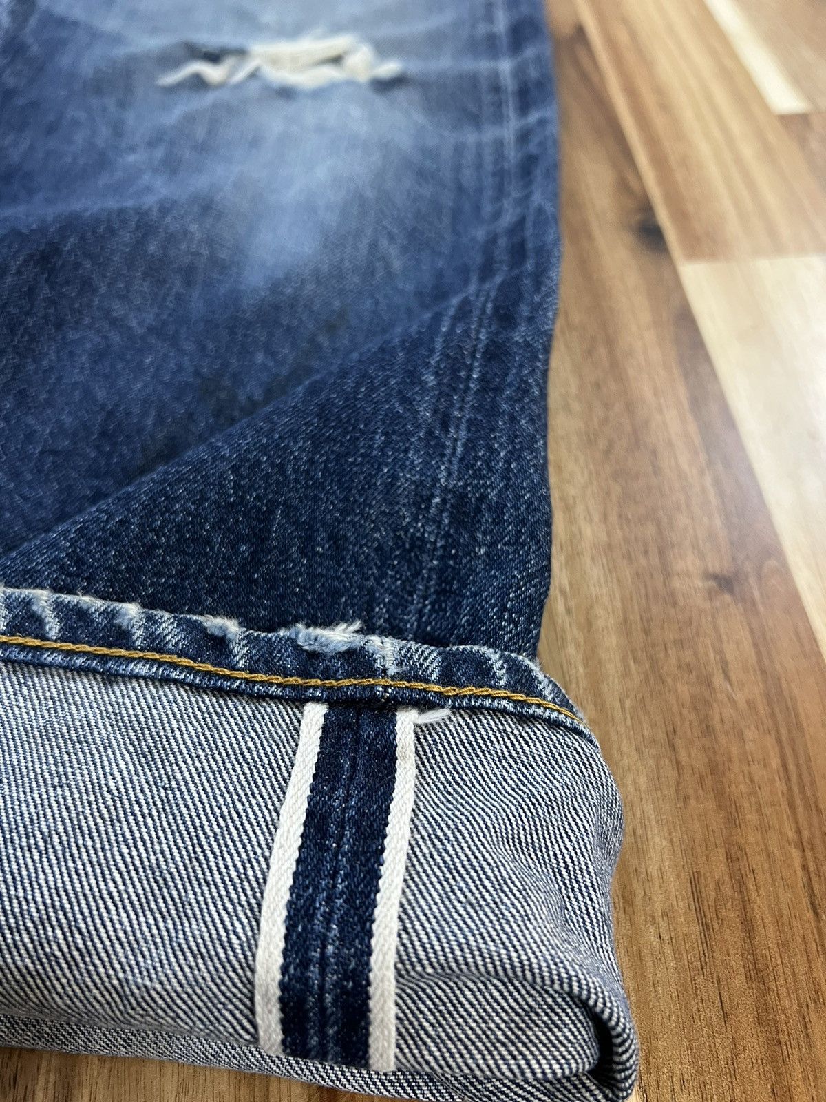 Levi's Vintage Levis 501XX Big E Selvedge Distressed Denim Jeans Size US 31 - 6 Thumbnail