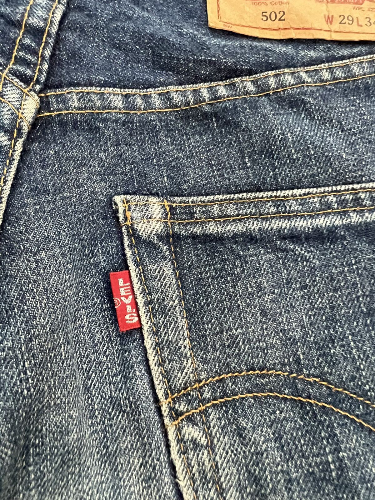 Levi's Vintage Levis 502 Big E Selvedge Distressed Denim Jeans Size US 29 - 10 Thumbnail