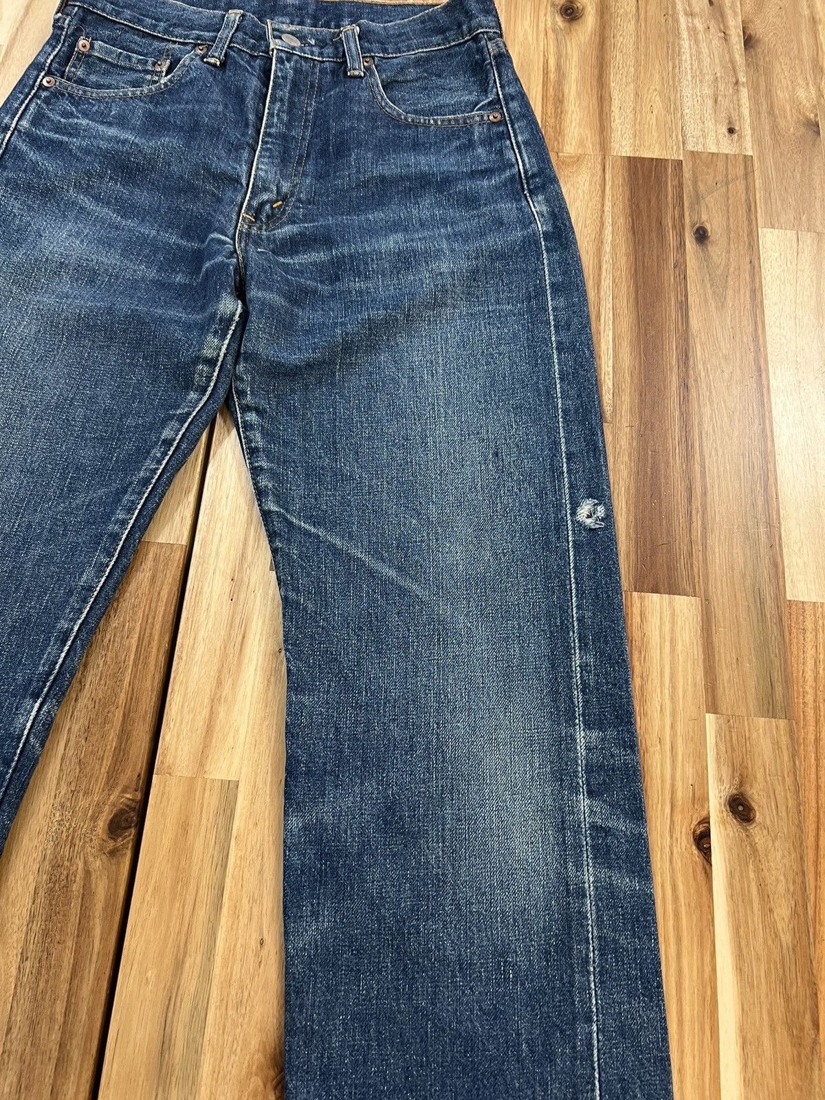 Levi's Vintage Levis 502 Big E Selvedge Distressed Denim Jeans Size US 29 - 4 Thumbnail