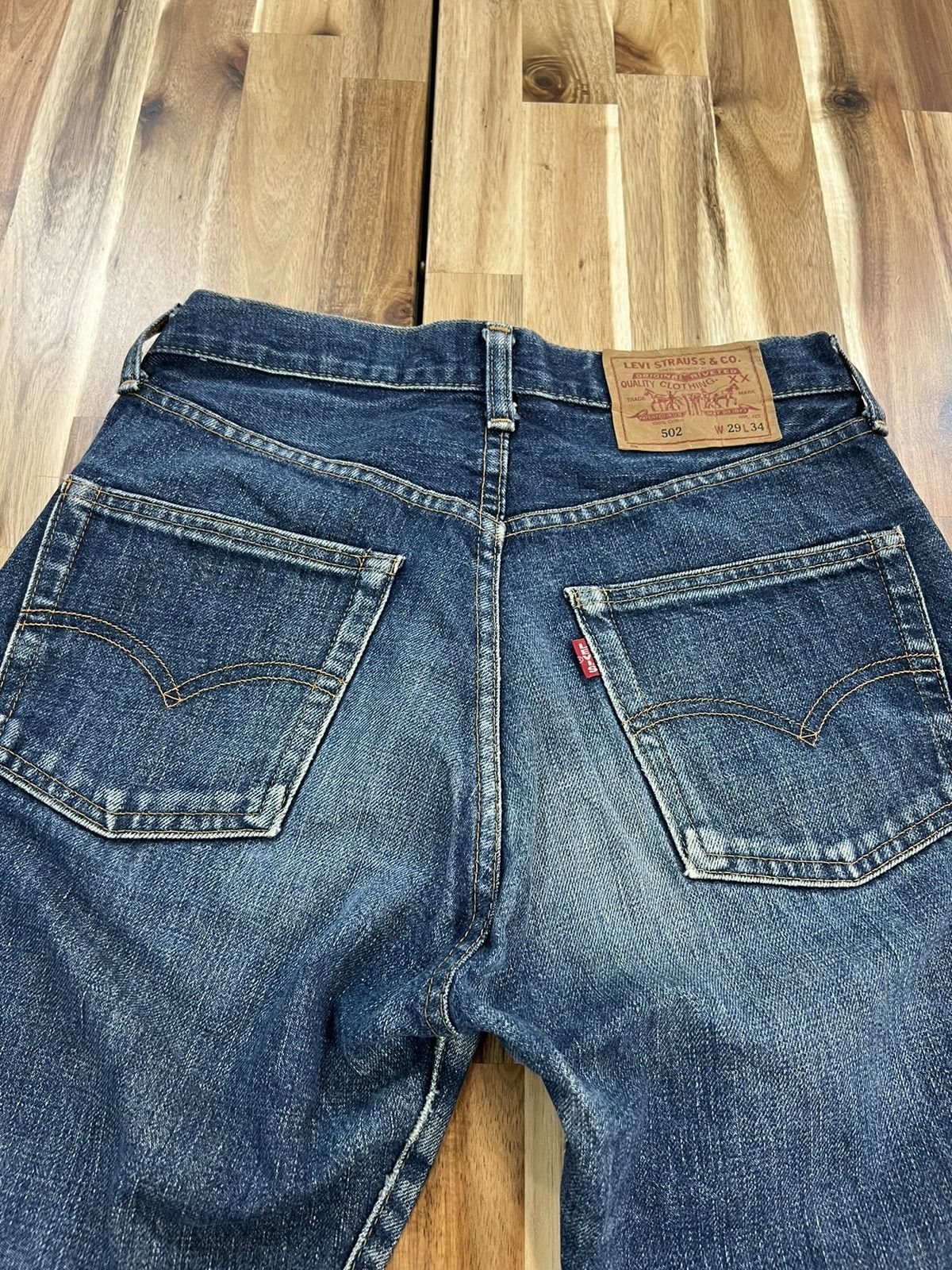 Levi's Vintage Levis 502 Big E Selvedge Distressed Denim Jeans Size US 29 - 9 Thumbnail