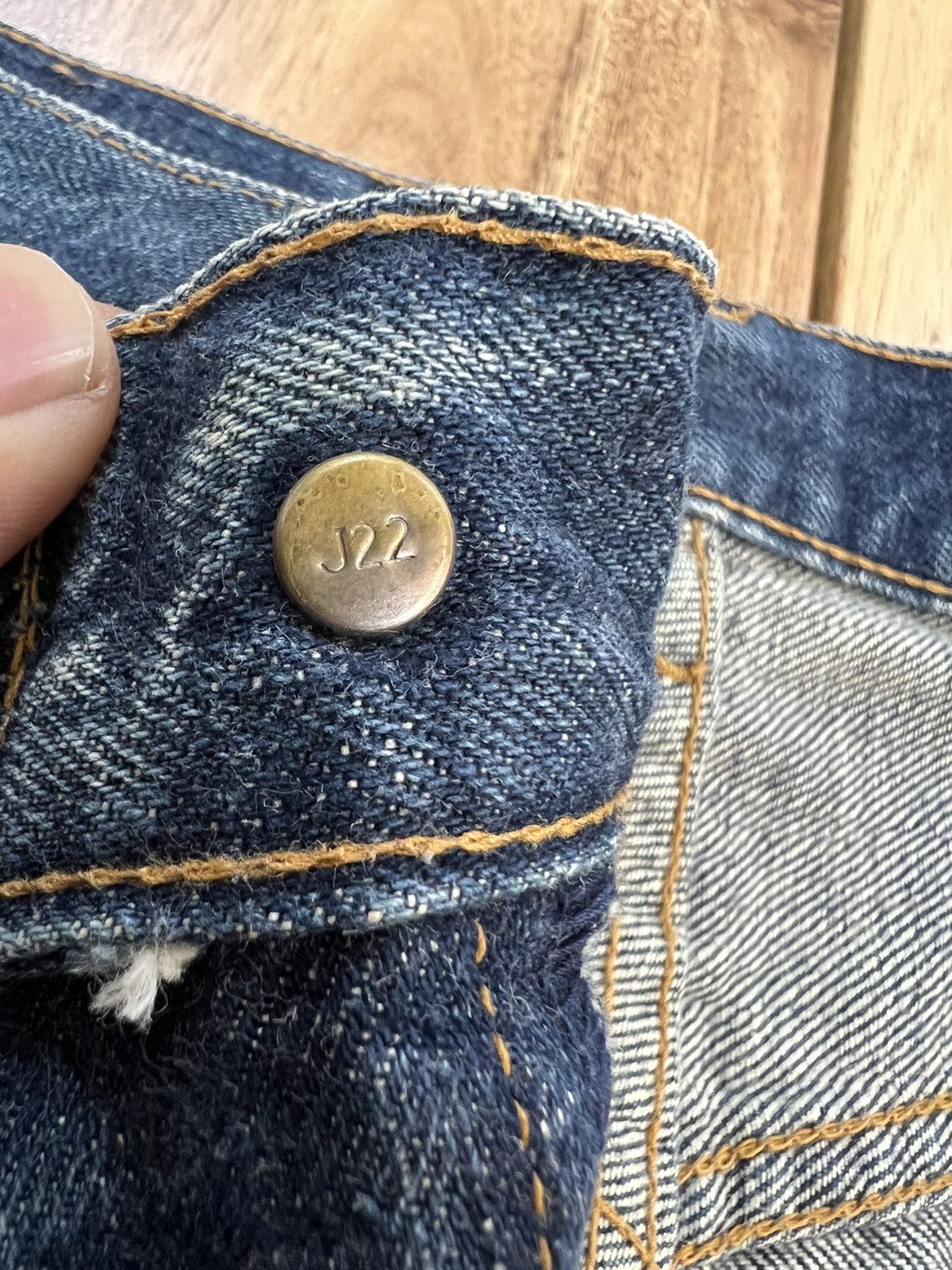 Levi's Vintage Levis 502 Big E Selvedge Distressed Denim Jeans Size US 29 - 8 Thumbnail