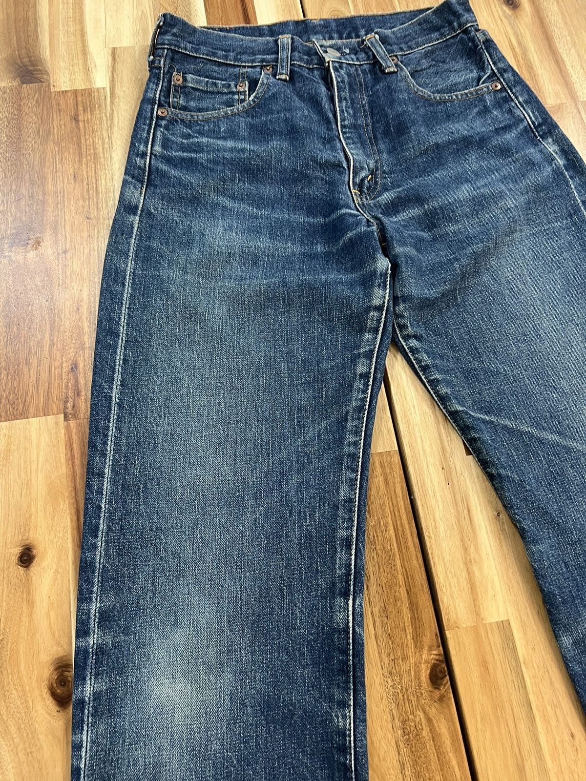 Levi's Vintage Levis 502 Big E Selvedge Distressed Denim Jeans Size US 29 - 5 Thumbnail