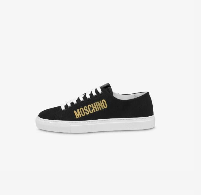 Moschino BNWT AW22 MOSCHINO CANVAS SNEAKERS WITH METAL LOGO 40 Size US 7 / EU 40 - 1 Thumbnail