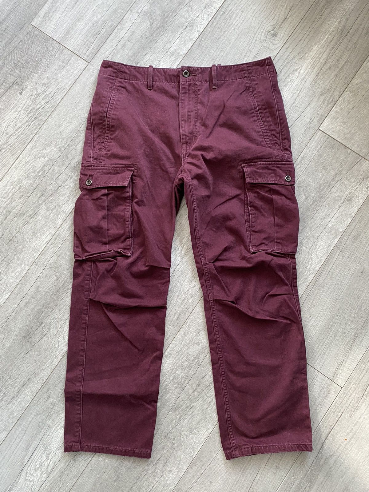 Levi's × Levi's Made & Crafted Levi’s Strauss white tab Maroon Cargo Pants Size US 32 / EU 48 - 2 Thumbnail