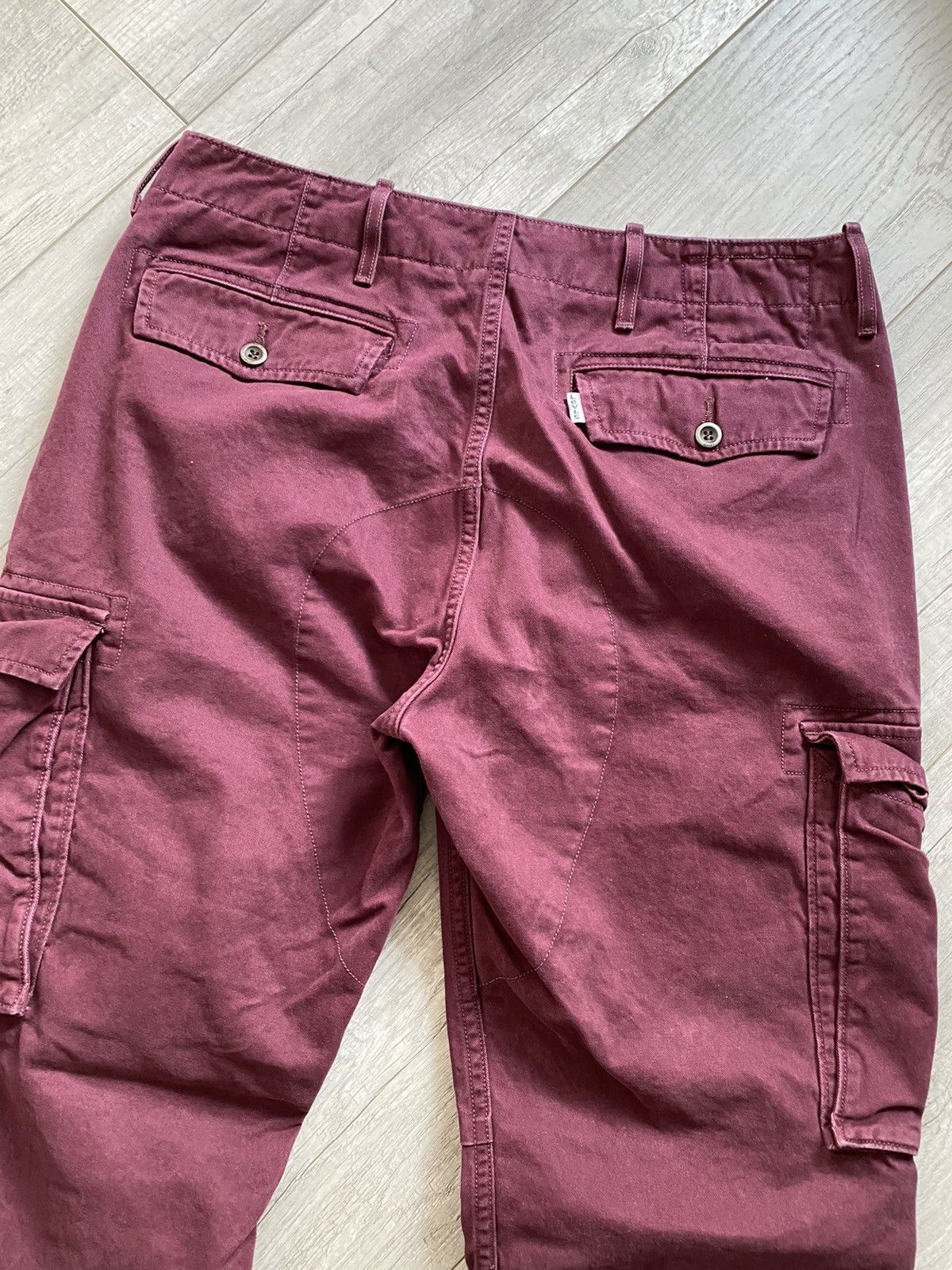 Levi's × Levi's Made & Crafted Levi’s Strauss white tab Maroon Cargo Pants Size US 32 / EU 48 - 4 Thumbnail