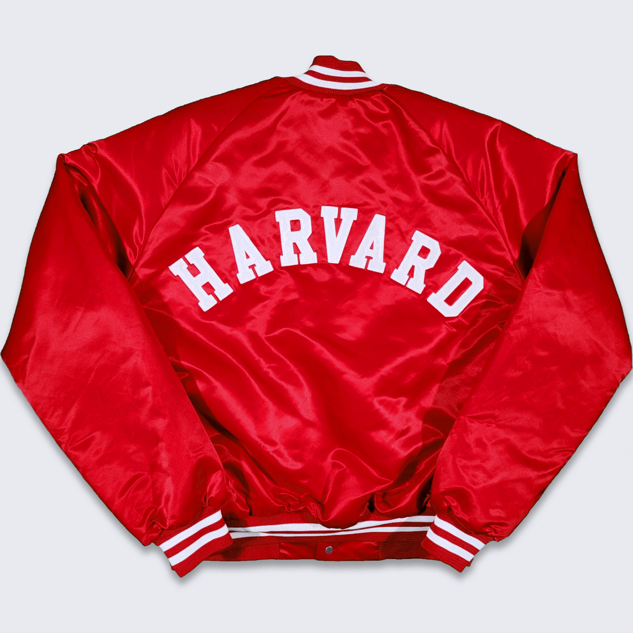 Vintage Harvard Crimson Vintage 80s Chalk Line Satin Bomber Jacket Size US L / EU 52-54 / 3 - 1 Preview