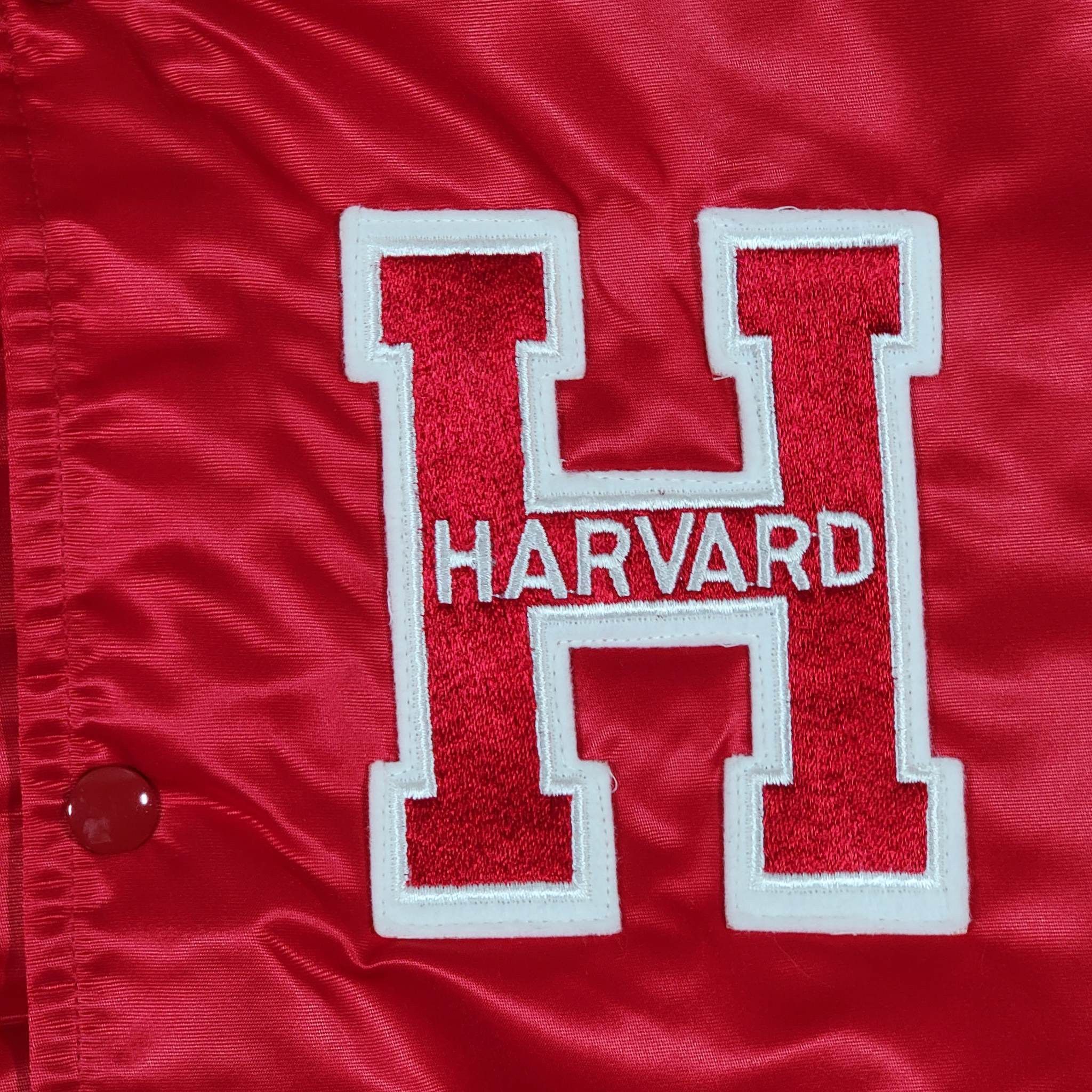 Vintage Harvard Crimson Vintage 80s Chalk Line Satin Bomber Jacket Size US L / EU 52-54 / 3 - 4 Thumbnail