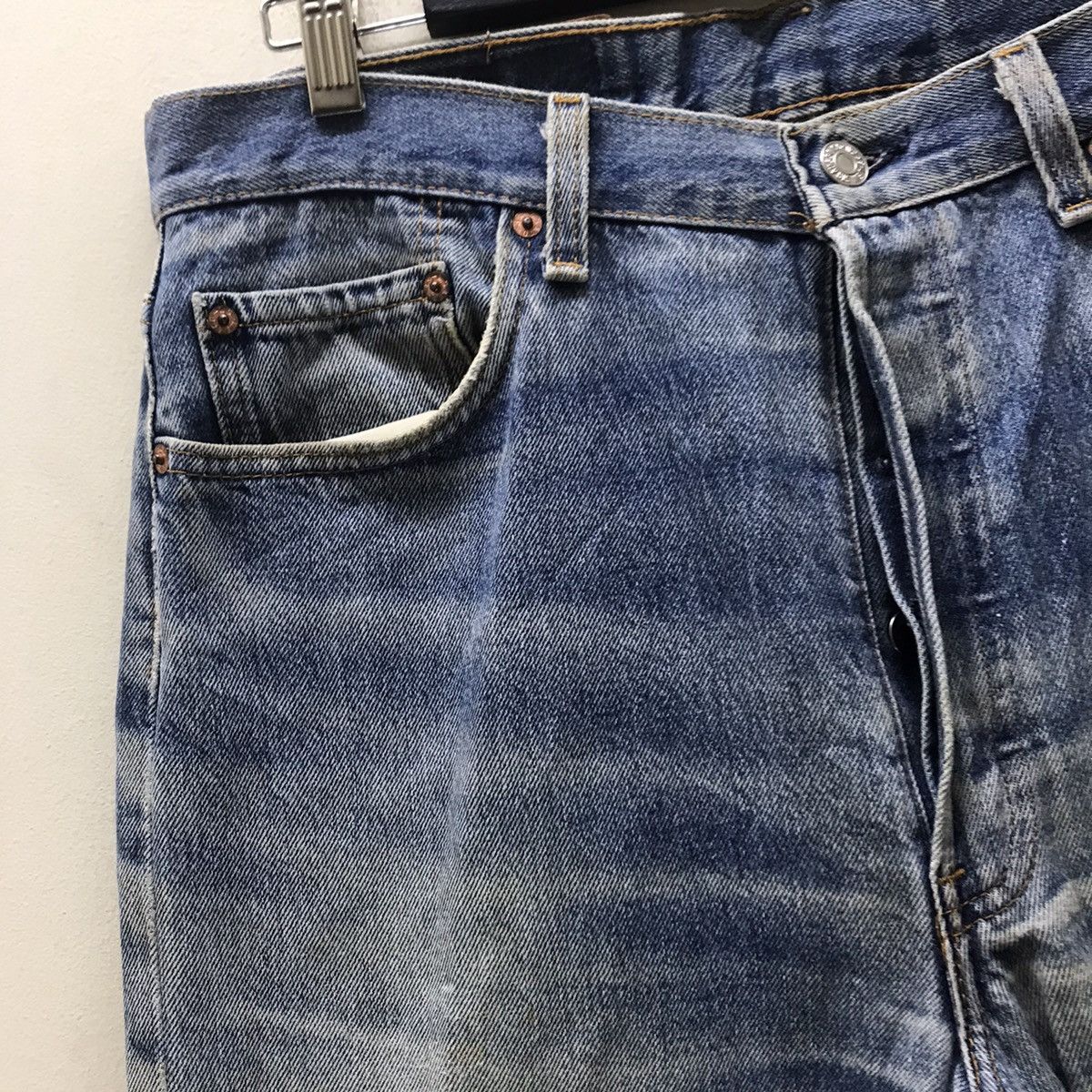 Levi's Vintage 80s Levis 501 Destroy Distressed Dirty Zigzag Jeans Size US 34 / EU 50 - 4 Thumbnail