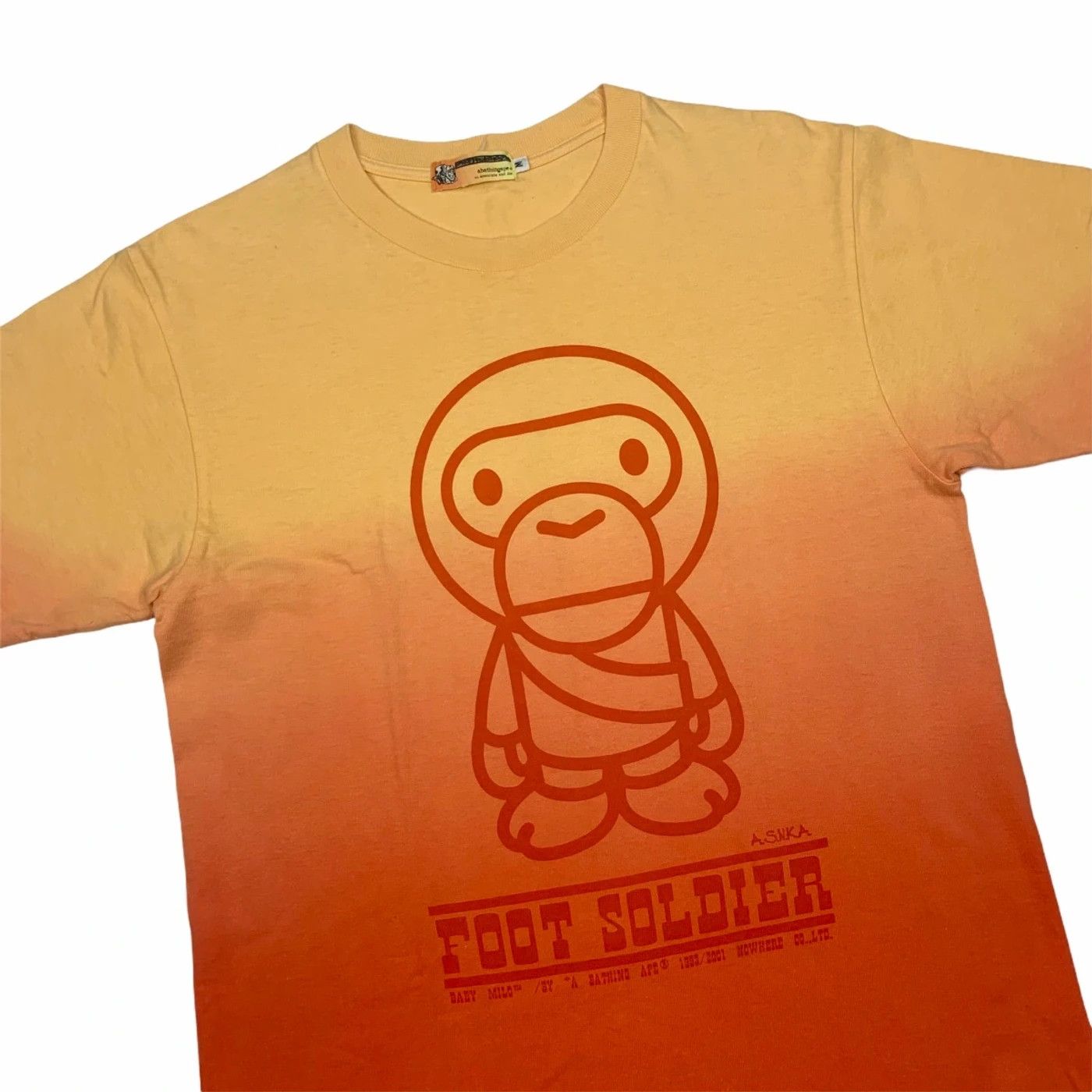 Bape Baby Milo 🍊 OG Orange Gradation Tee Size US M / EU 48-50 / 2 - 3 Thumbnail