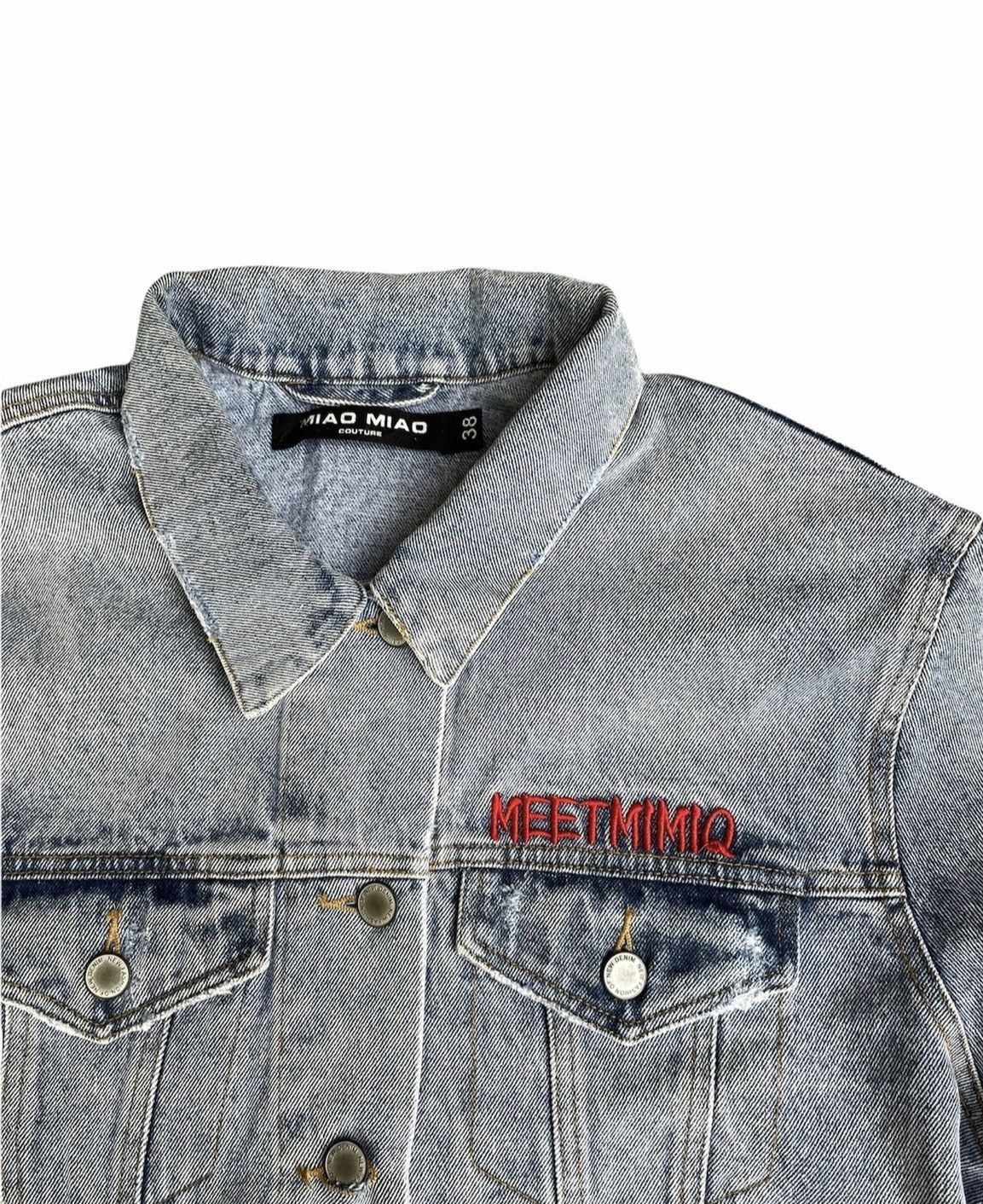Designer Miao Miao Couture Denim Jacket Size US XL / EU 56 / 4 - 4 Thumbnail