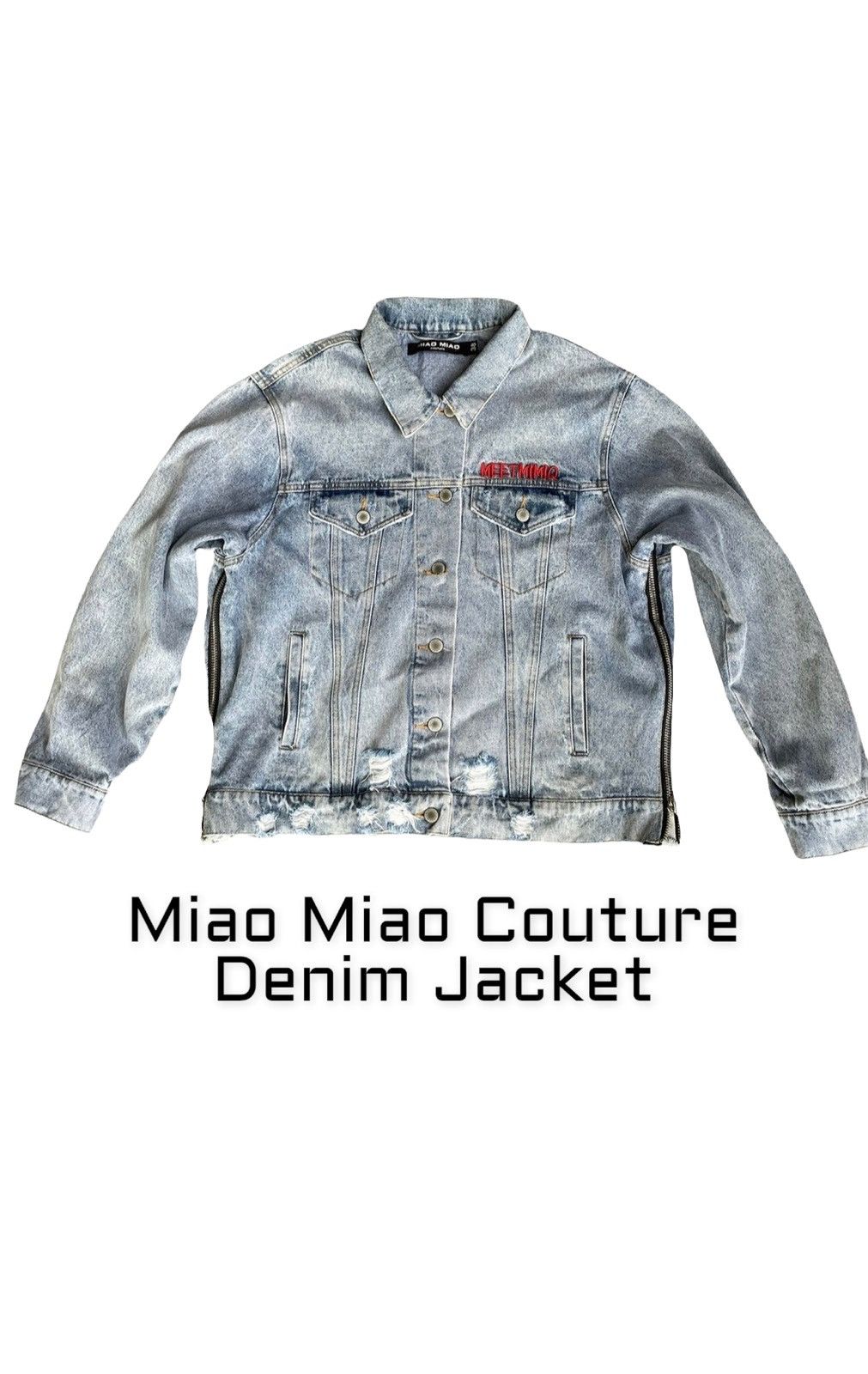 Designer Miao Miao Couture Denim Jacket Size US XL / EU 56 / 4 - 1 Thumbnail