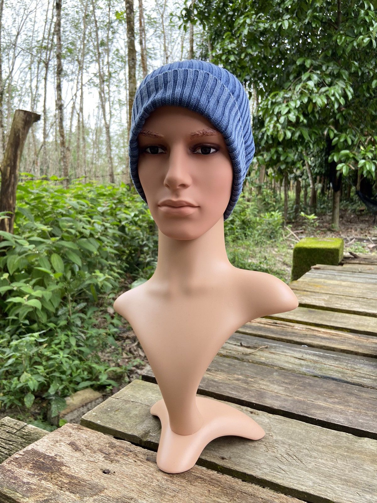 Japanese Brand Indigo Blue Denim Beanie Hat Size ONE SIZE - 4 Thumbnail