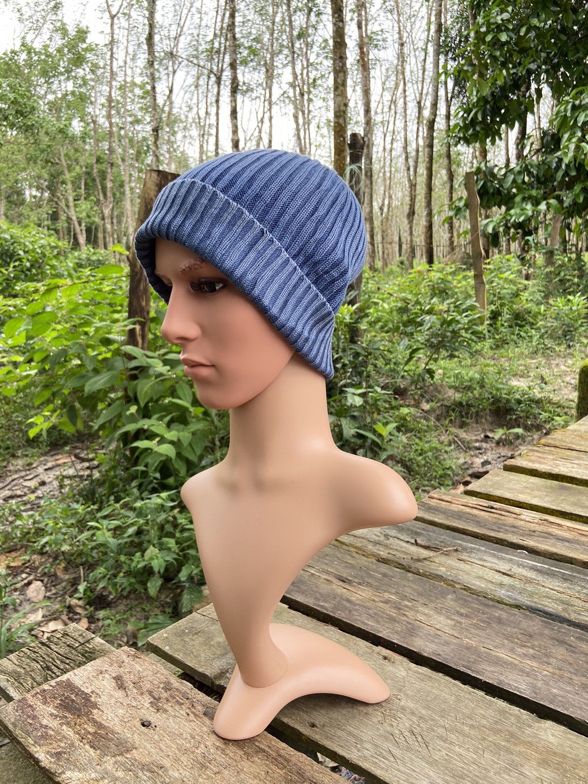 Japanese Brand Indigo Blue Denim Beanie Hat Size ONE SIZE - 2 Thumbnail