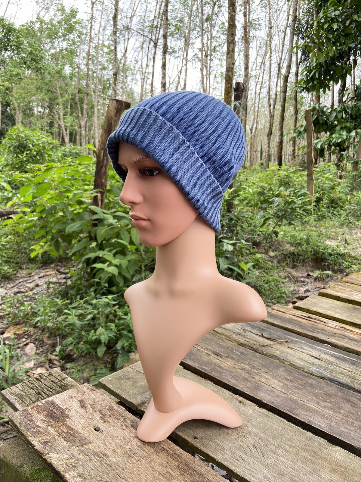 Japanese Brand Indigo Blue Denim Beanie Hat Size ONE SIZE - 3 Thumbnail