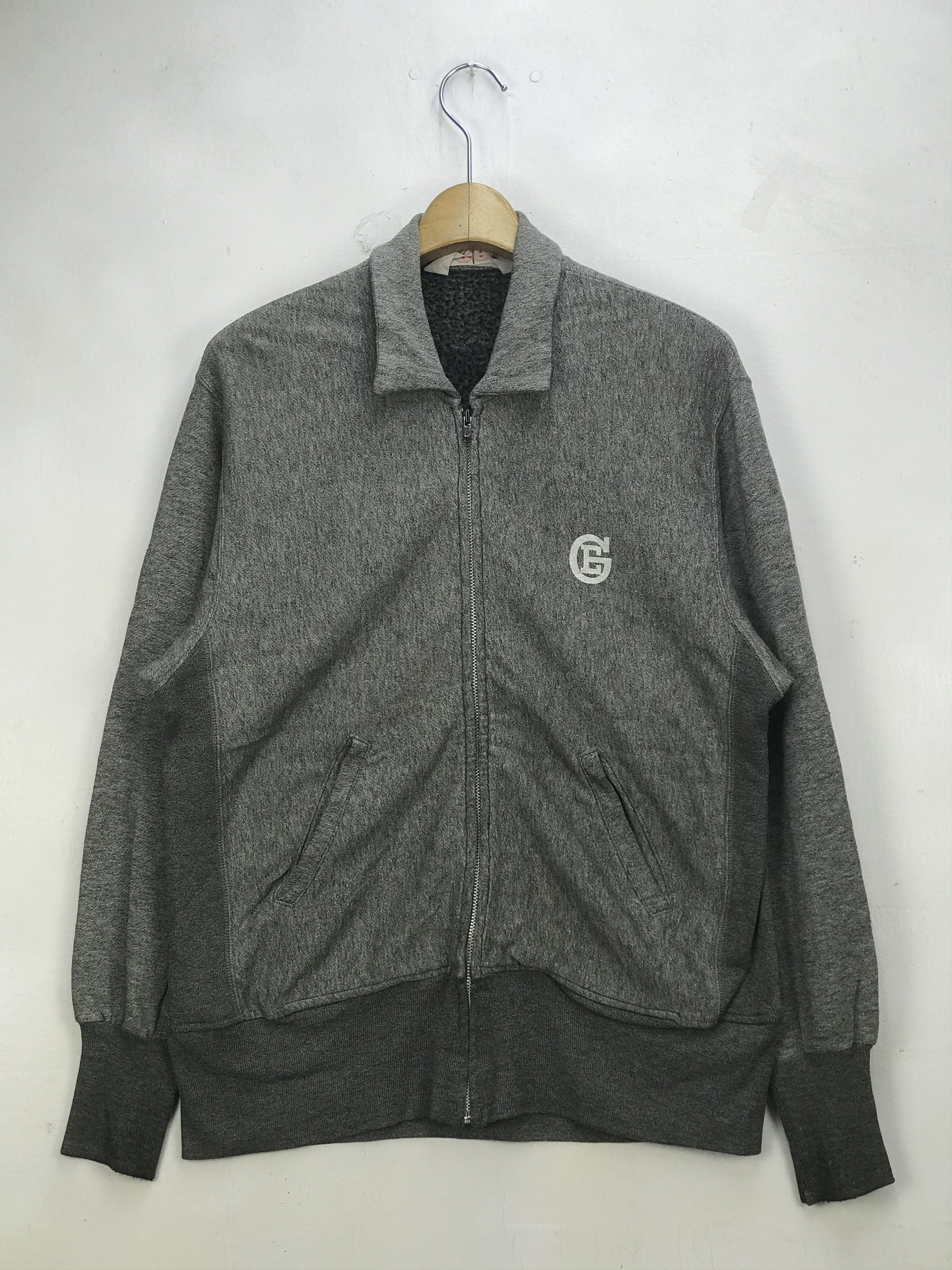 image of Vintage Distressed Goodenough Zipper Jacket in Grey, Men's (Size Medium)