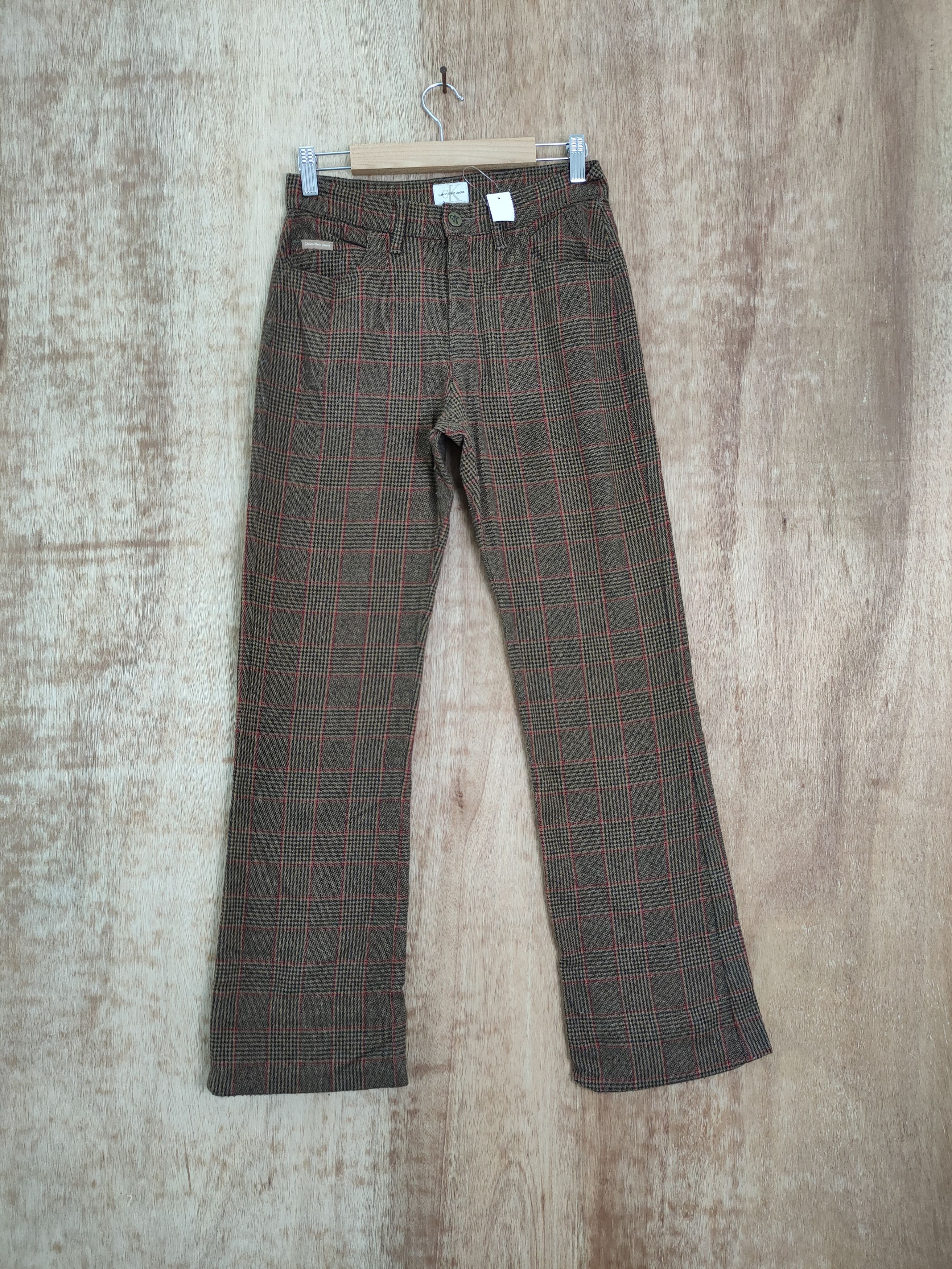 image of Calvin Klein Checkered Punk Like Burberry Pants 701, Men's (Size 26)