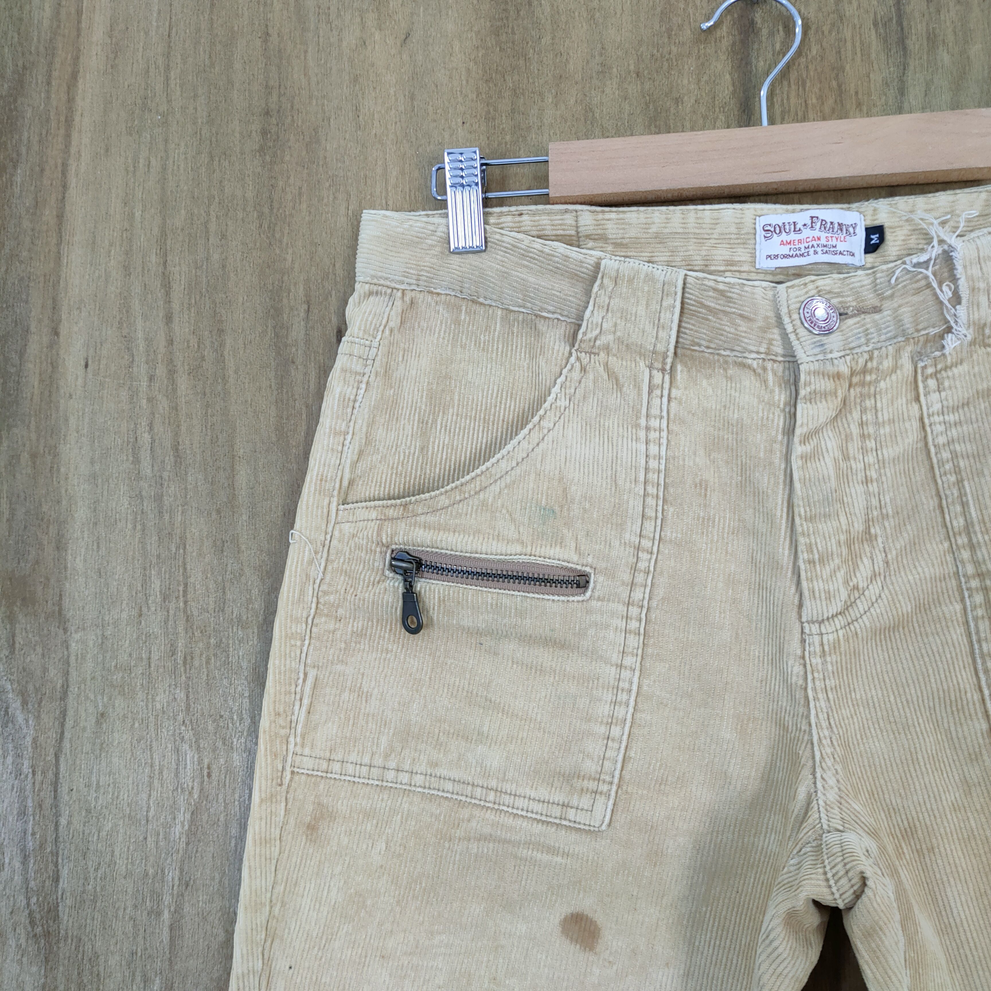 Japanese Brand SOUL FRANKY CORDUROY RUSTY FLARE BUSH PANTS Size US 32 / EU 48 - 7 Thumbnail