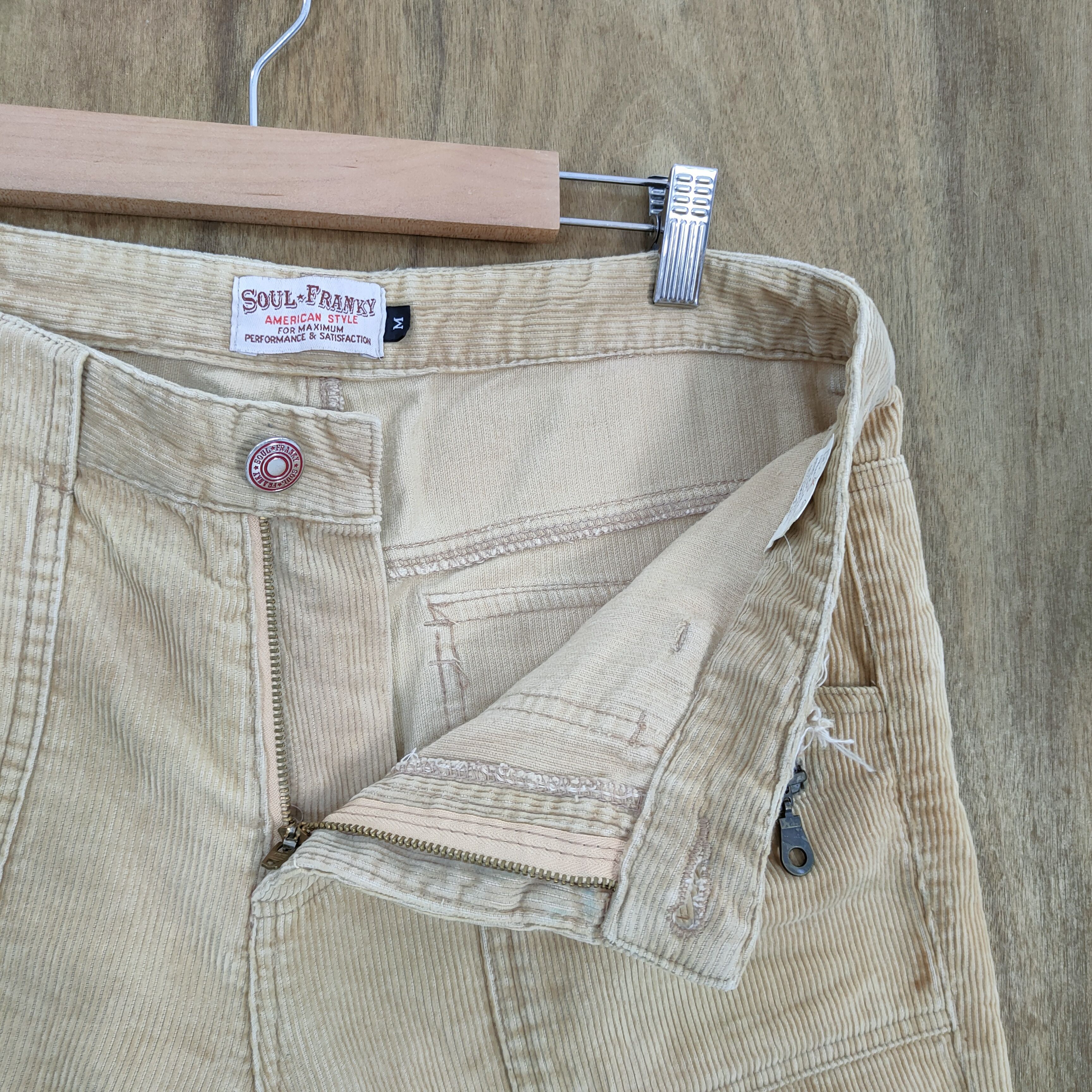 Japanese Brand SOUL FRANKY CORDUROY RUSTY FLARE BUSH PANTS Size US 32 / EU 48 - 3 Thumbnail