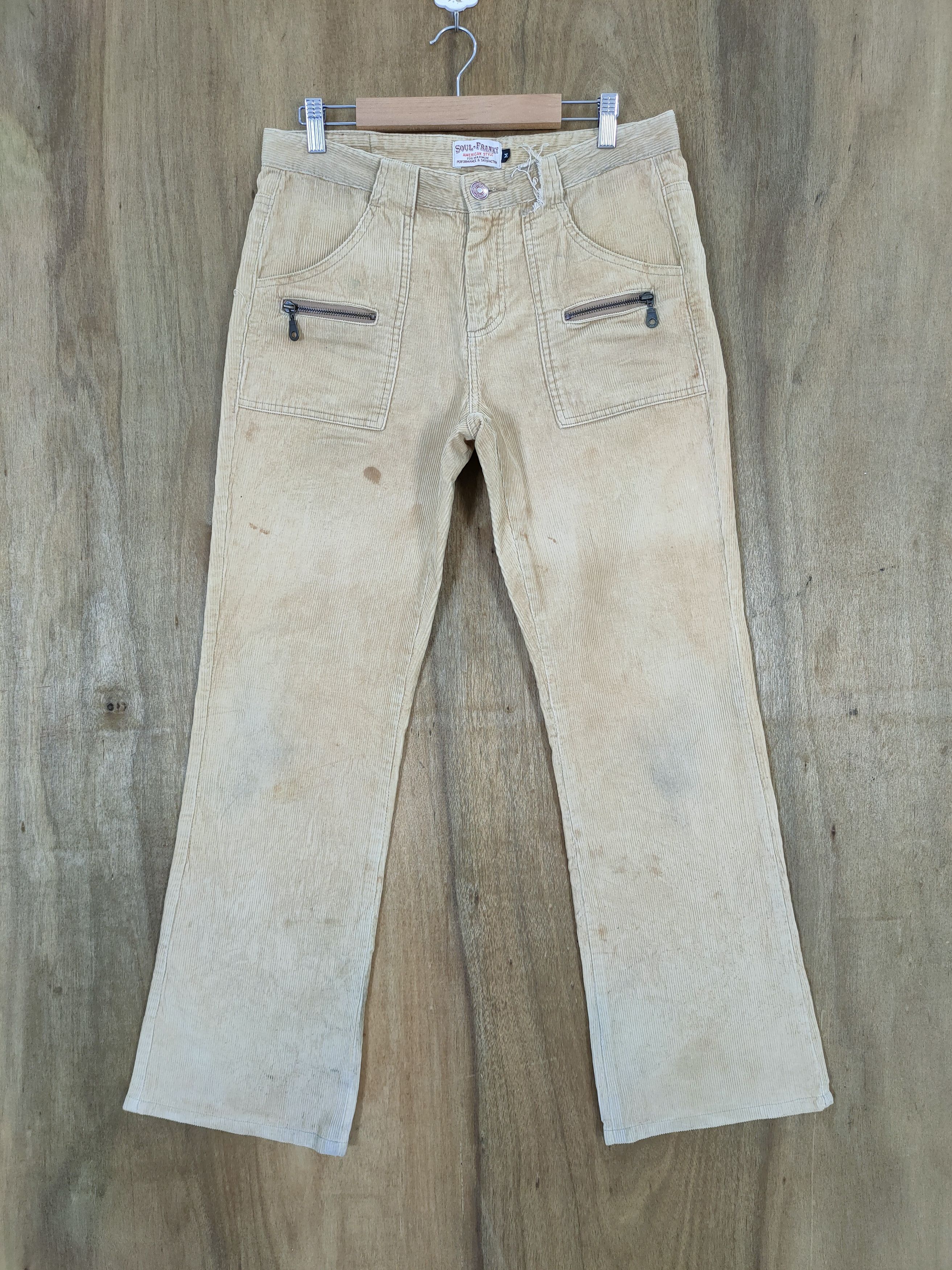 Japanese Brand SOUL FRANKY CORDUROY RUSTY FLARE BUSH PANTS Size US 32 / EU 48 - 1 Thumbnail