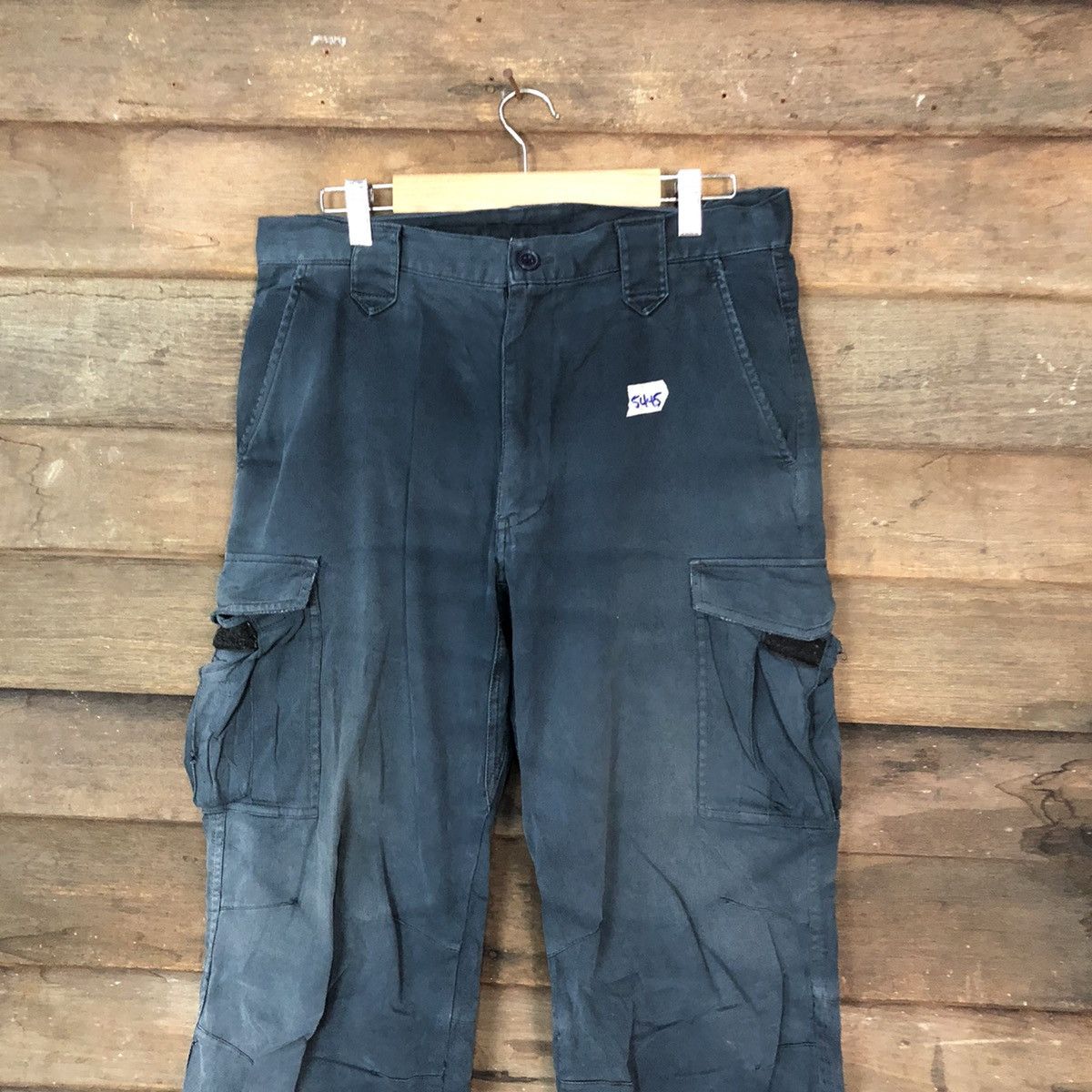 Vintage Japanese Brand faded Dark Blue utility Cargo Pants #5445 Size US 30 / EU 46 - 2 Thumbnail