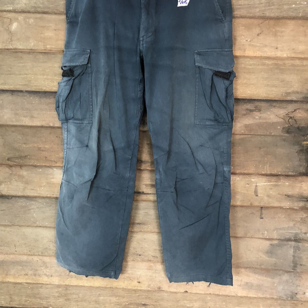 Vintage Japanese Brand faded Dark Blue utility Cargo Pants #5445 Size US 30 / EU 46 - 3 Thumbnail