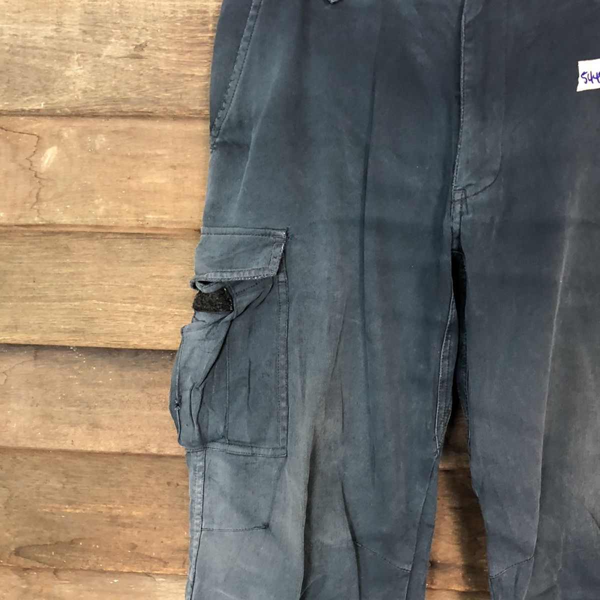 Vintage Japanese Brand faded Dark Blue utility Cargo Pants #5445 Size US 30 / EU 46 - 6 Thumbnail